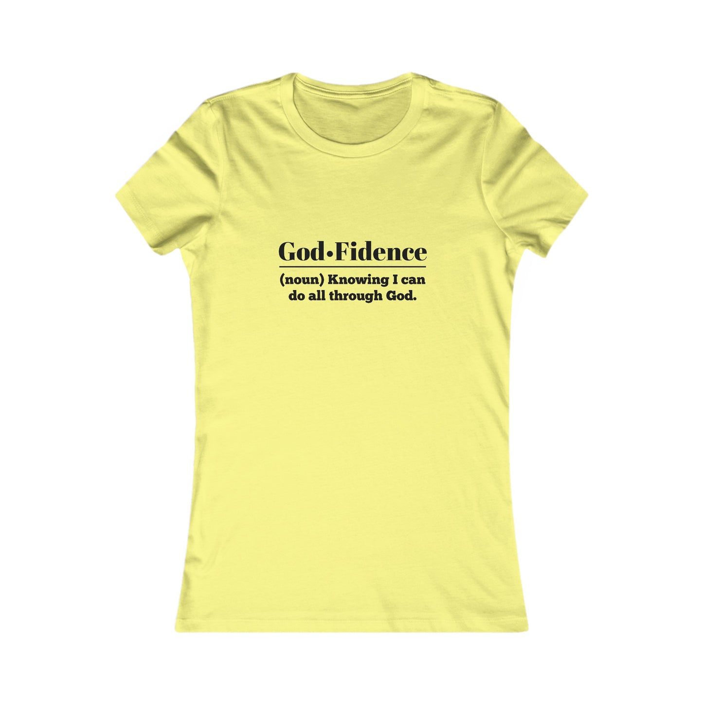 God-fidence Women's Fitted  Tshirt (Black Logo) - Sweet Baby Jeez Teez
