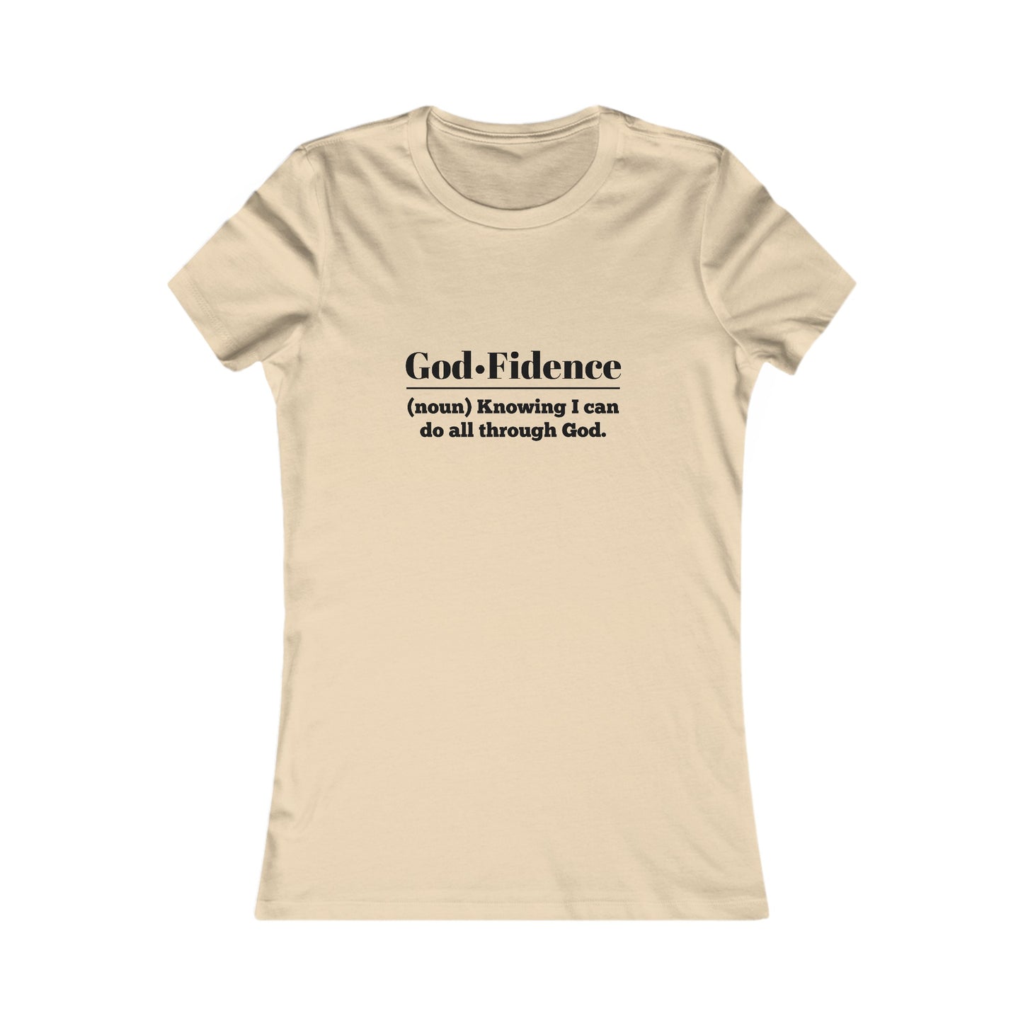 God-fidence Women's Fitted  Tshirt (Black Logo) - Sweet Baby Jeez Teez