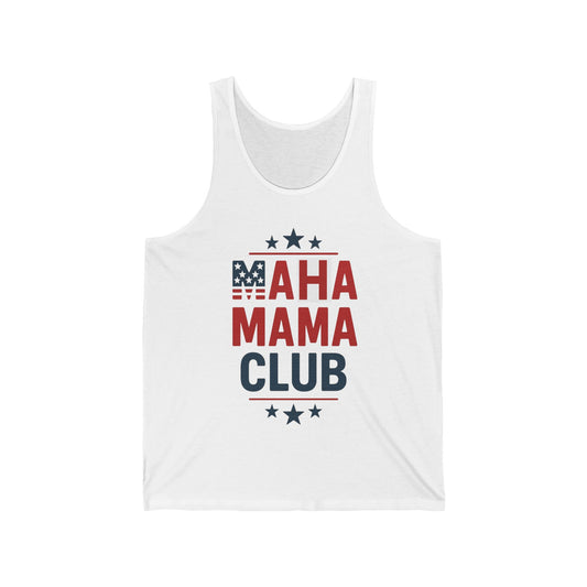"MAHA MAMA CLUB" Ladies Relaxed Jersey Tank Top (White) - Sweet Baby Jeez Teez