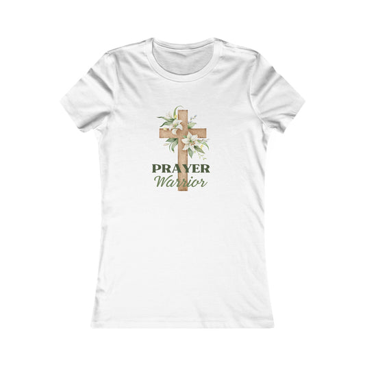 Prayer Warrior Women's Fitted Tshirt (Lillies Logo) - Sweet Baby Jeez Teez