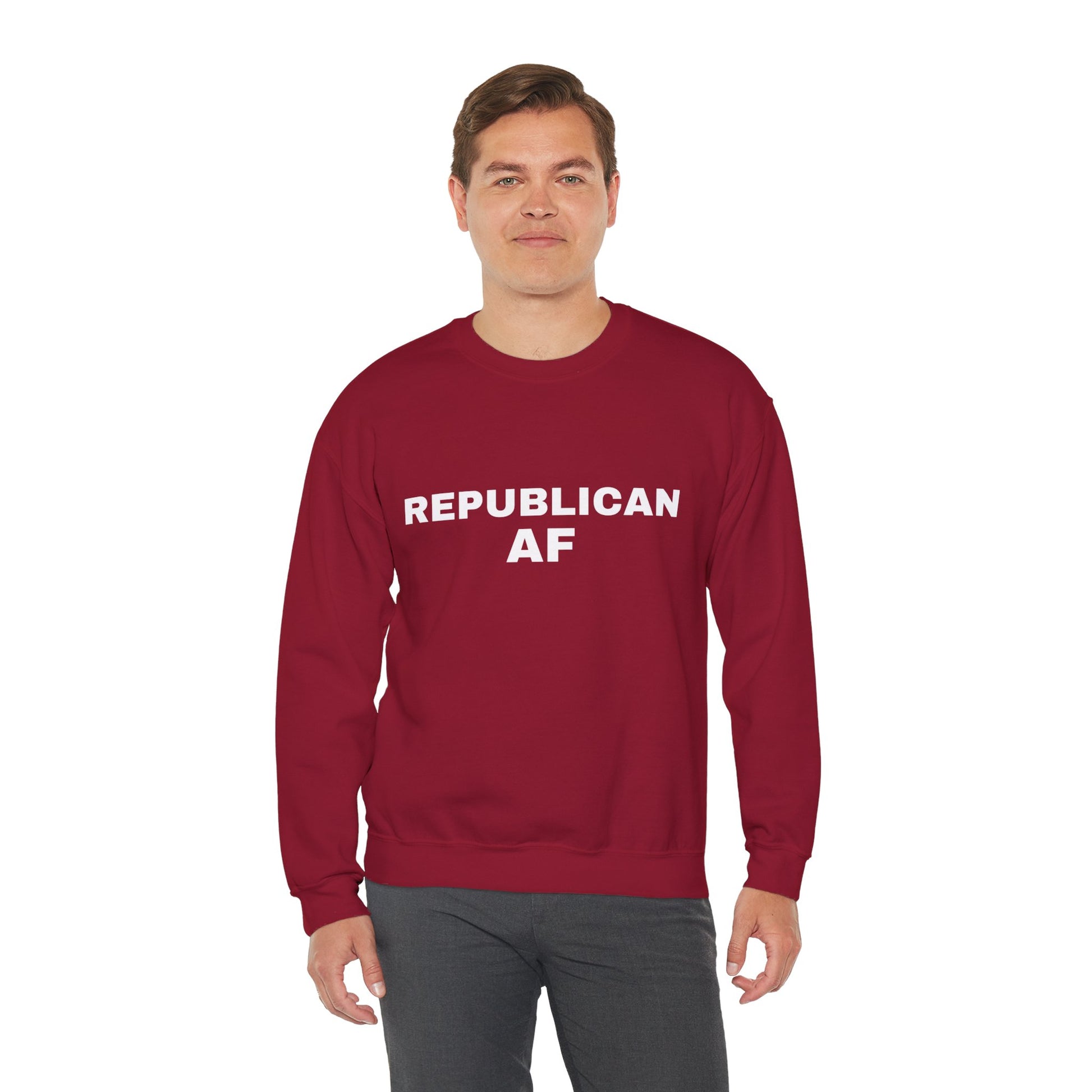 Republican AF Men's Crewneck Sweatshirt (White Logo) - Sweet Baby Jeez Teez