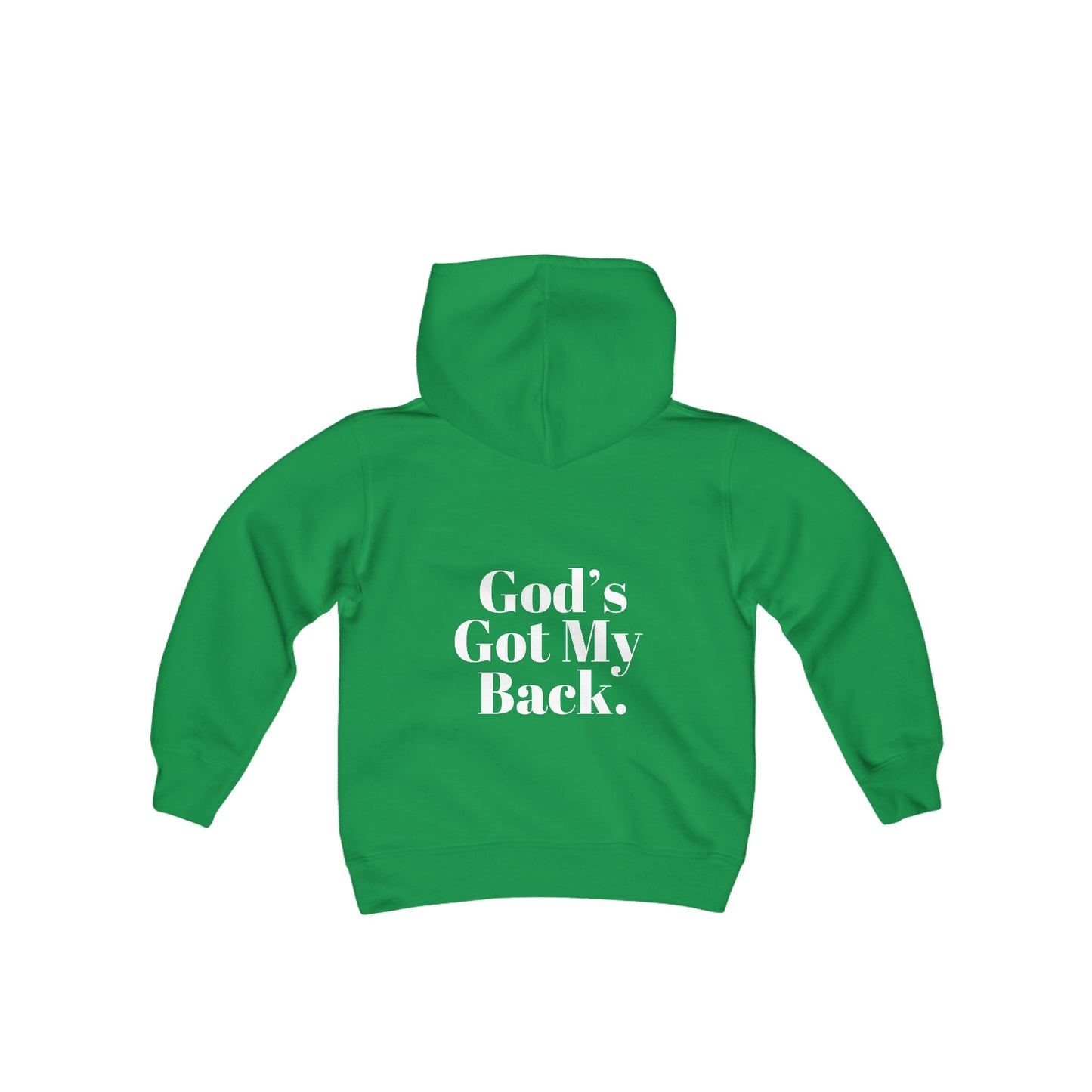God's Got My Back Boys Hoodie (White Logo  - Back) - Sweet Baby Jeez Teez