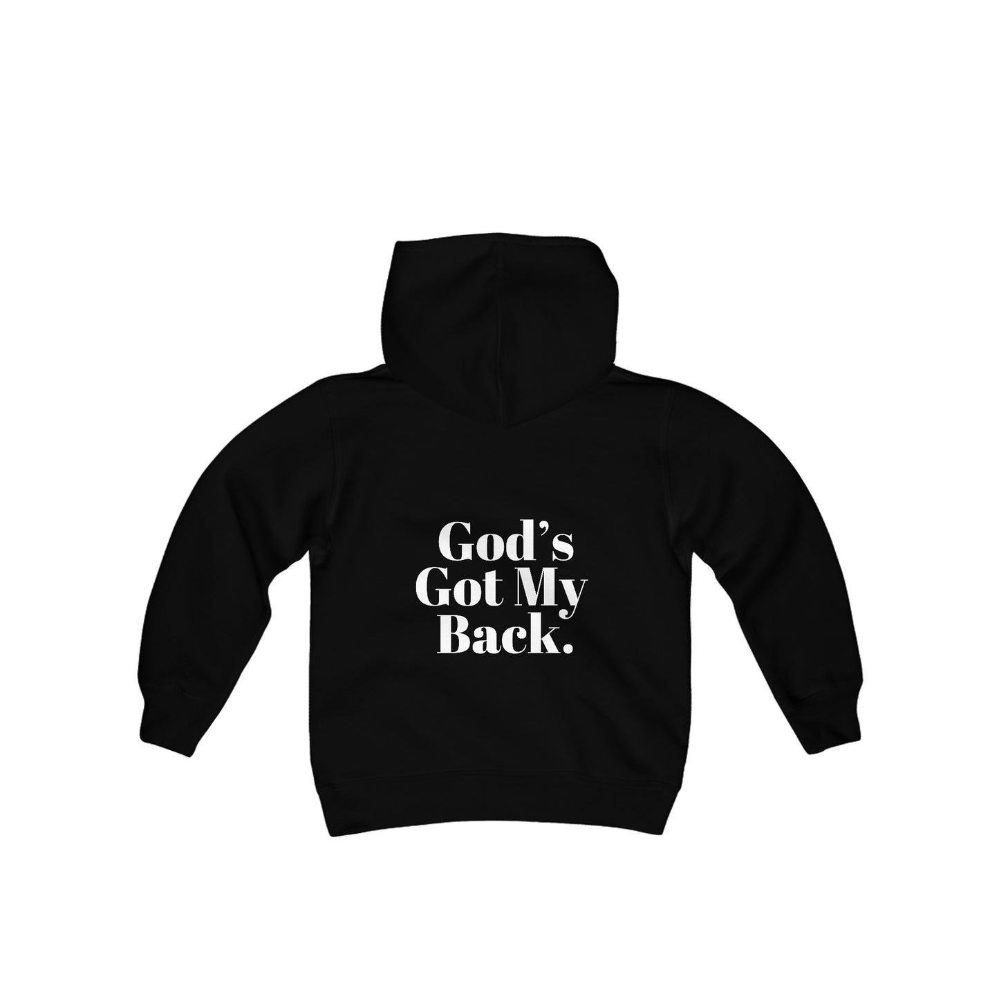 God's Got My Back Boys Hoodie (White Logo  - Back) - Sweet Baby Jeez Teez