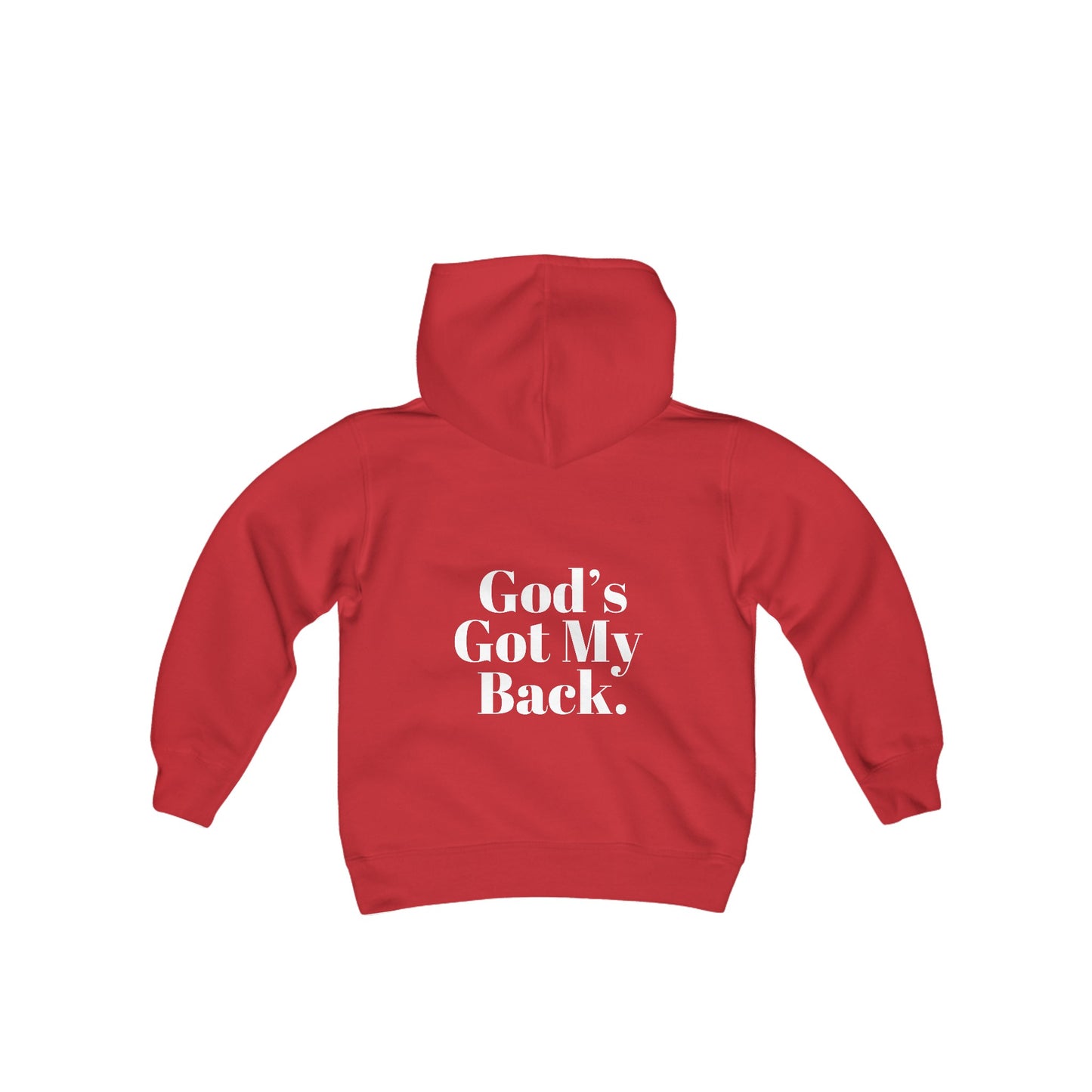 God's Got My Back Boys Hoodie (White Logo  - Back) - Sweet Baby Jeez Teez