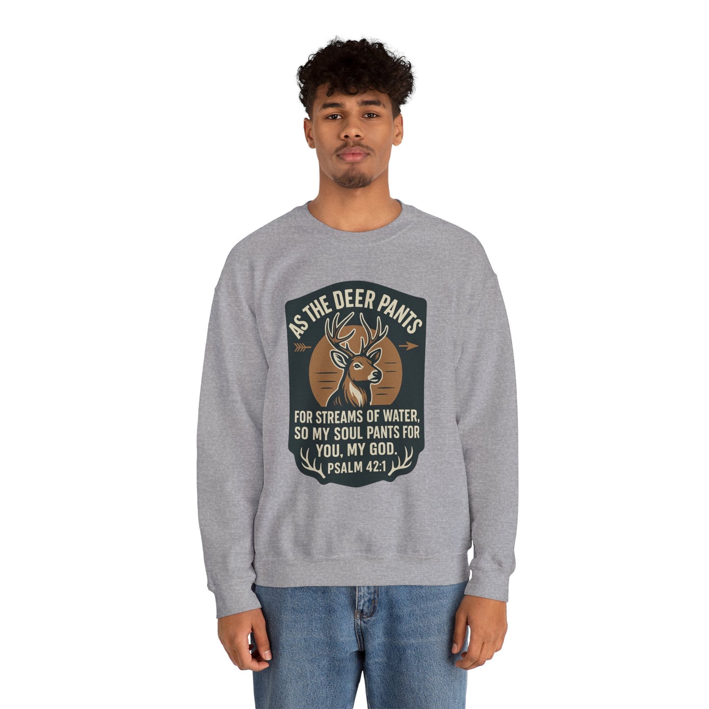 Psalm 42:1 "As the Deer" Bible Verse Cozy Sweatshirt