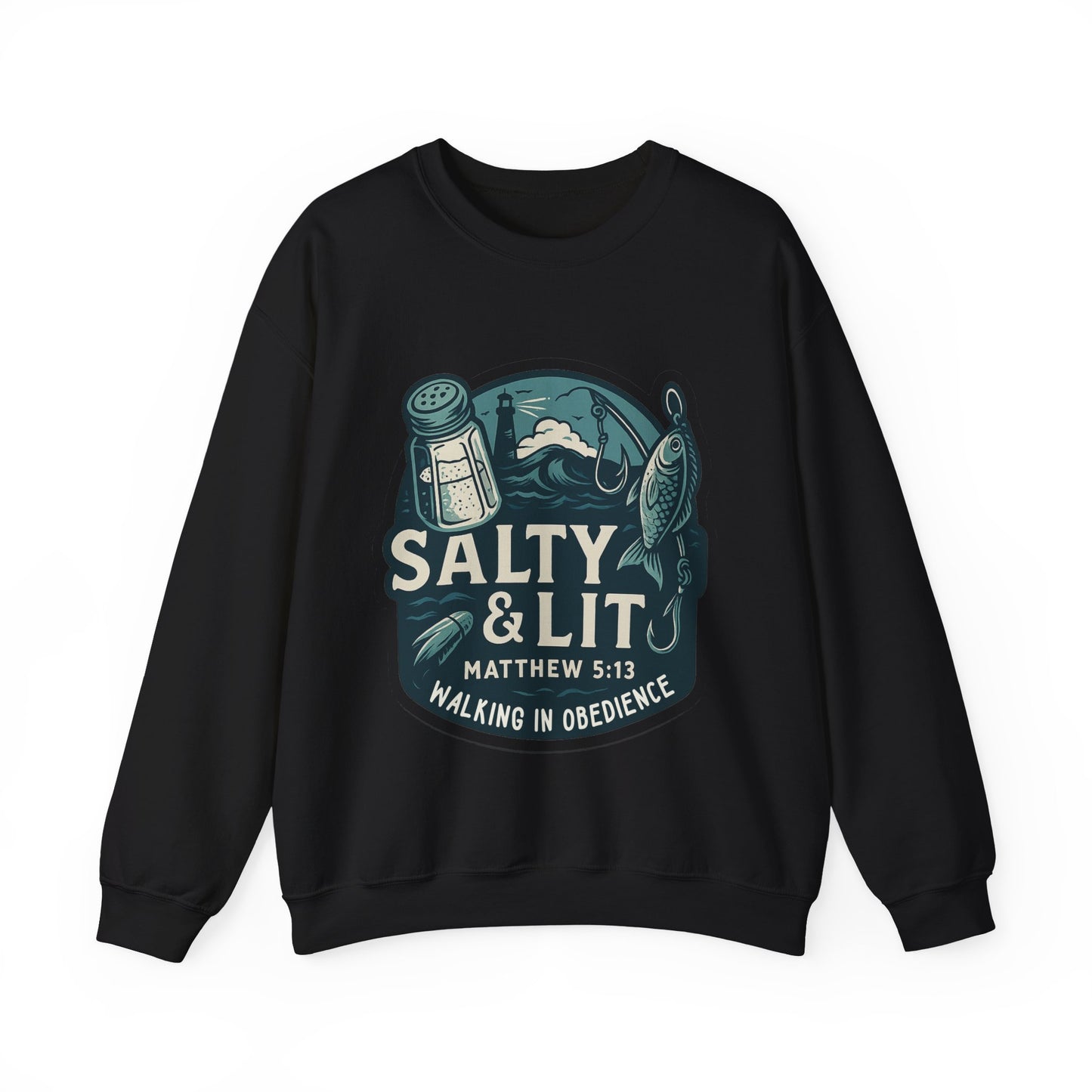 "Salty & Lit" Matthew 5:13 Bible Verse Christian Sweatshirt
