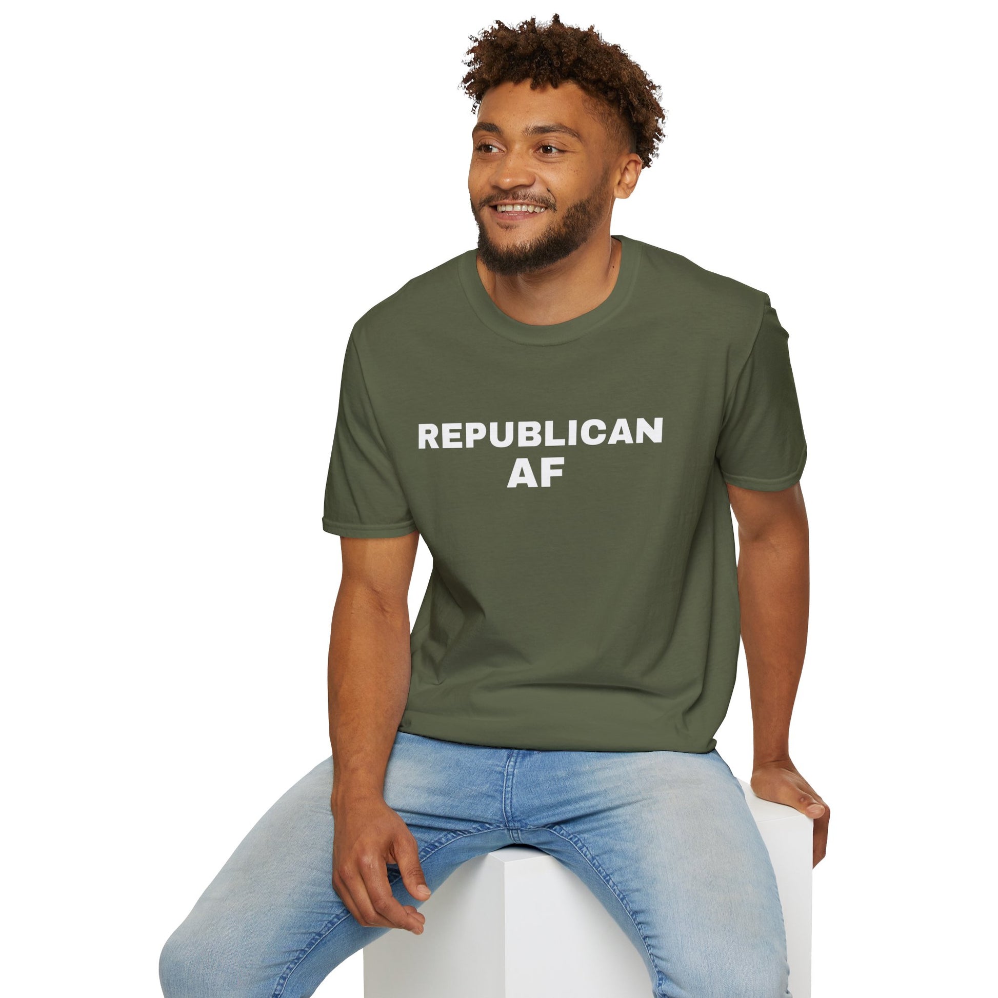 Republican AF Men's Tshirt (White Logo) - Sweet Baby Jeez Teez