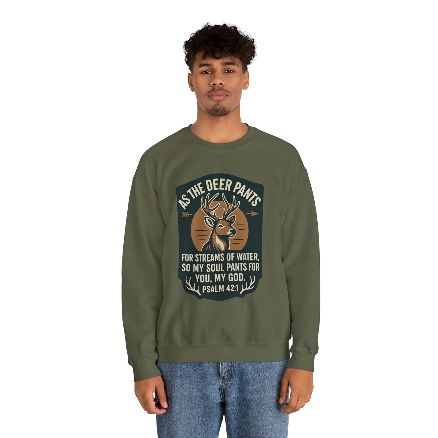 Psalm 42:1 "As the Deer" Bible Verse Cozy Sweatshirt