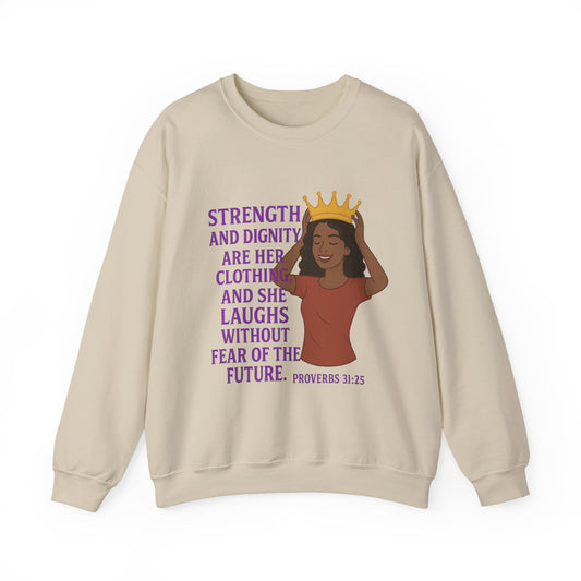 "Strength & Dignity" Proverbs 31 Bible Verse Women's Sweatshirt