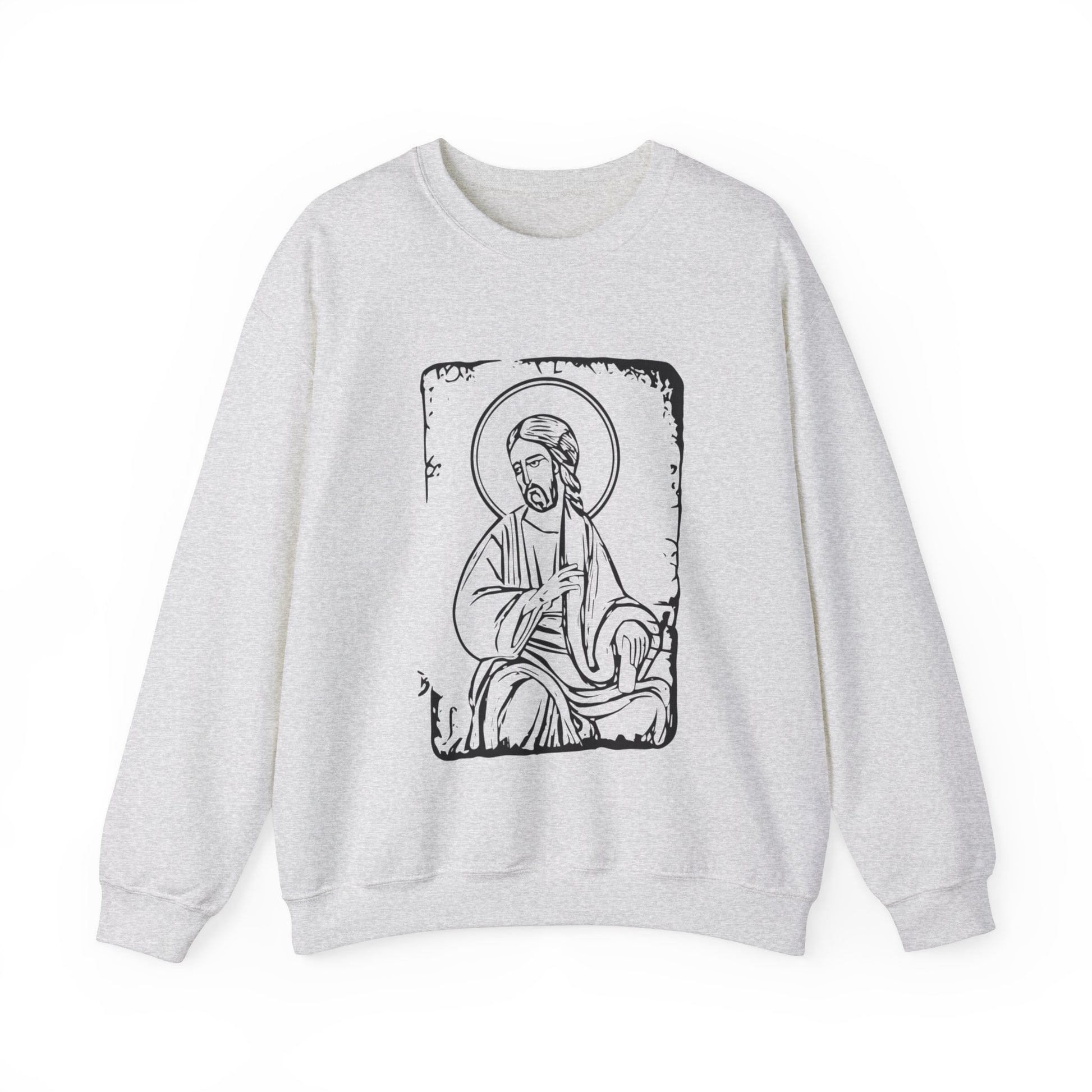 Orthodox Icon Women's Relaxed Sweatshirt (Black Logo) - Sweet Baby Jeez Teez