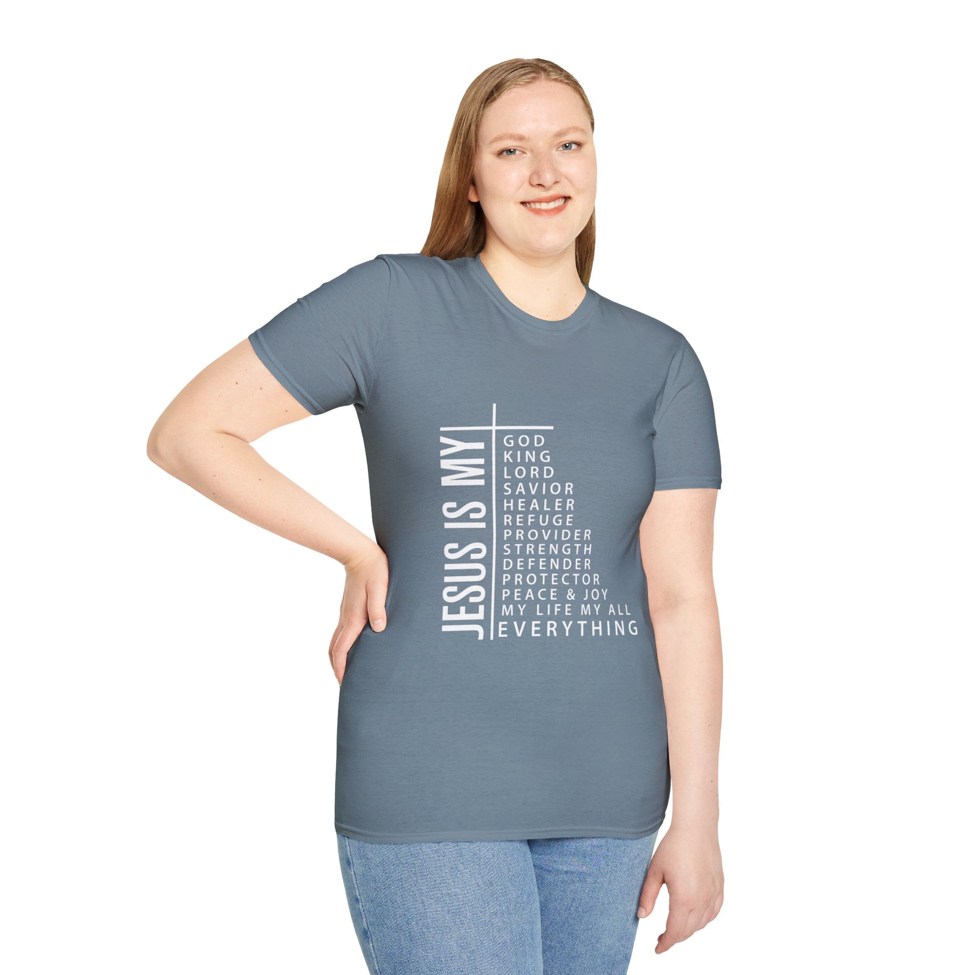 Jesus is My Women's Relaxed/Plus Tshirt (White Logo) - Sweet Baby Jeez Teez