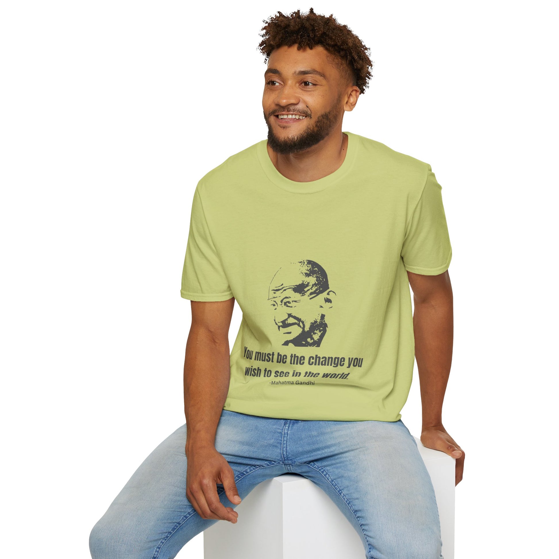 Be the Change Men's Tshirt (IW Gray Logo) - Sweet Baby Jeez Teez