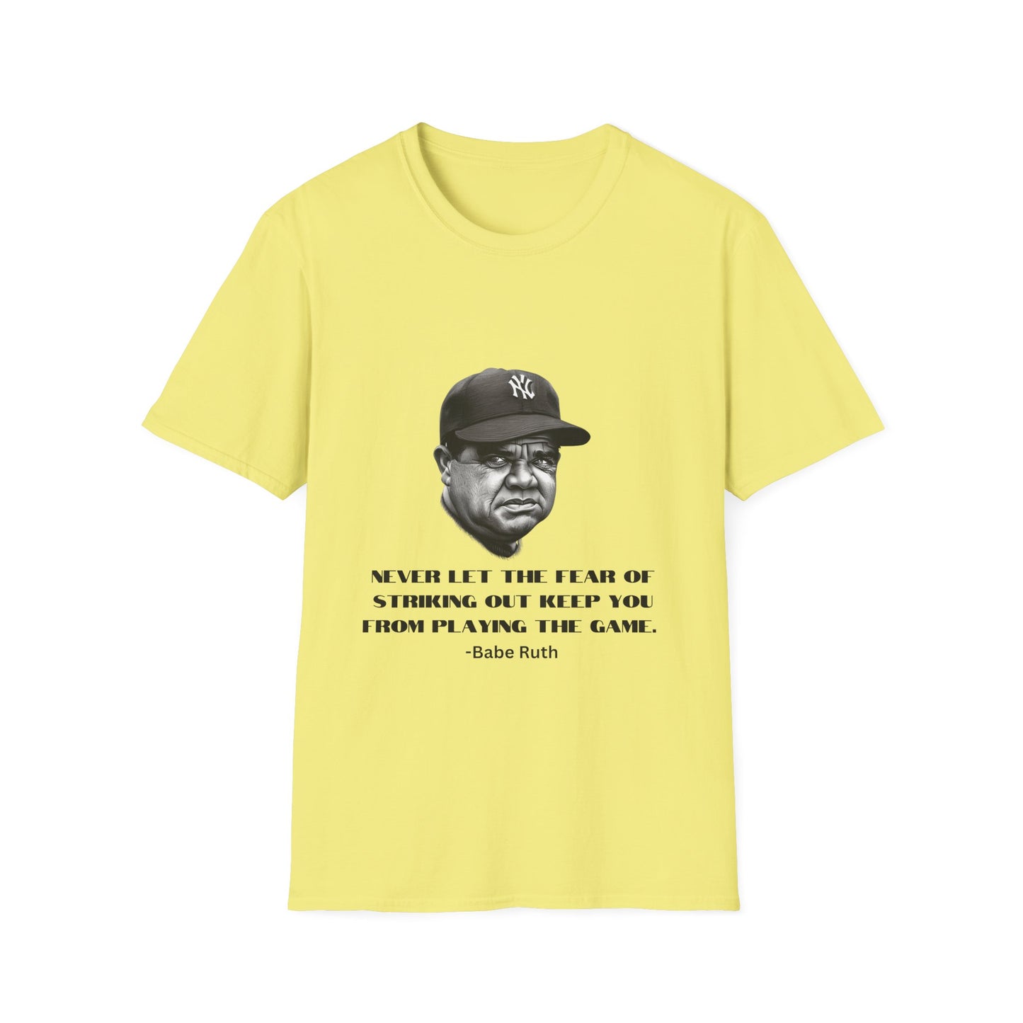 Strike Out Babe Ruth Men's Tshirt (IW Grayscale Logo)