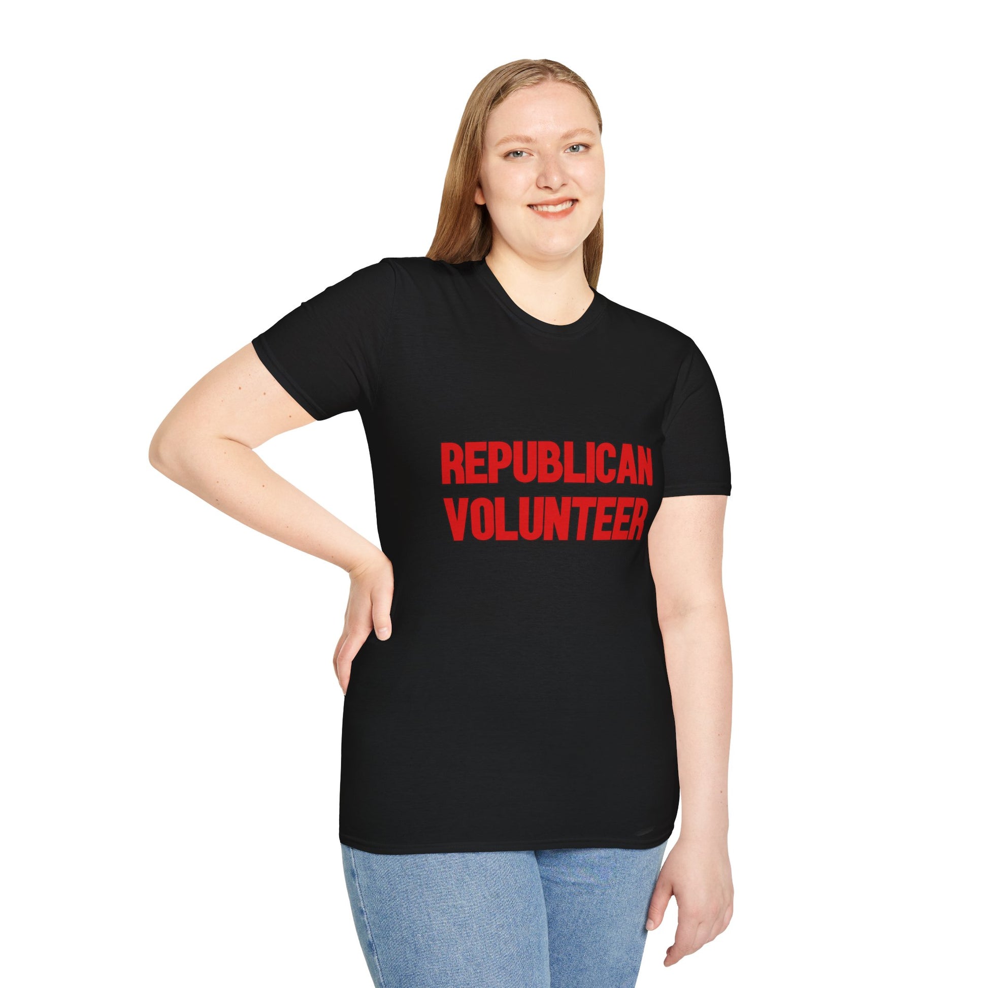 Republican Volunteer Unisex Tshirt (Red Logo) - Sweet Baby Jeez Teez
