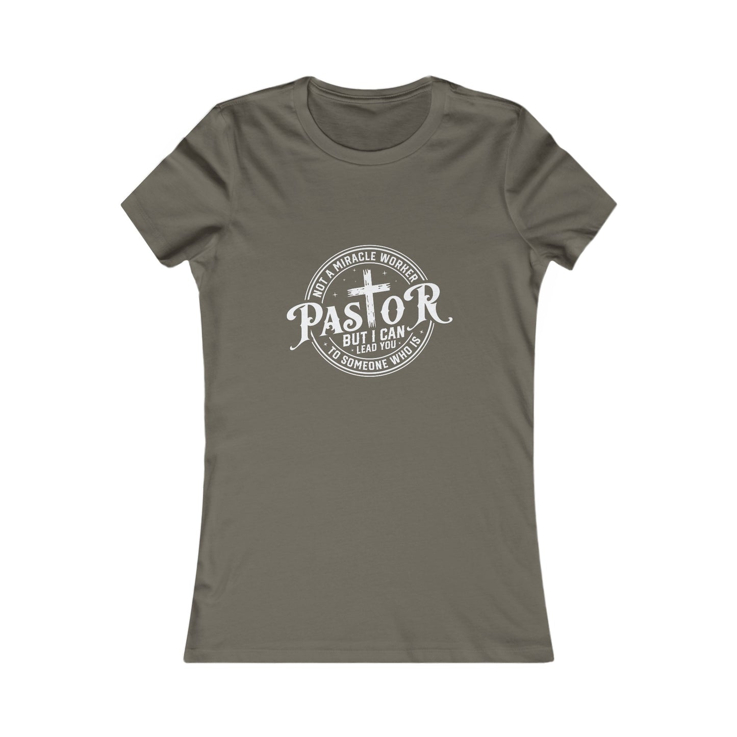 Pastor Women's Fitted Tshirt (White Logo) - Sweet Baby Jeez Teez