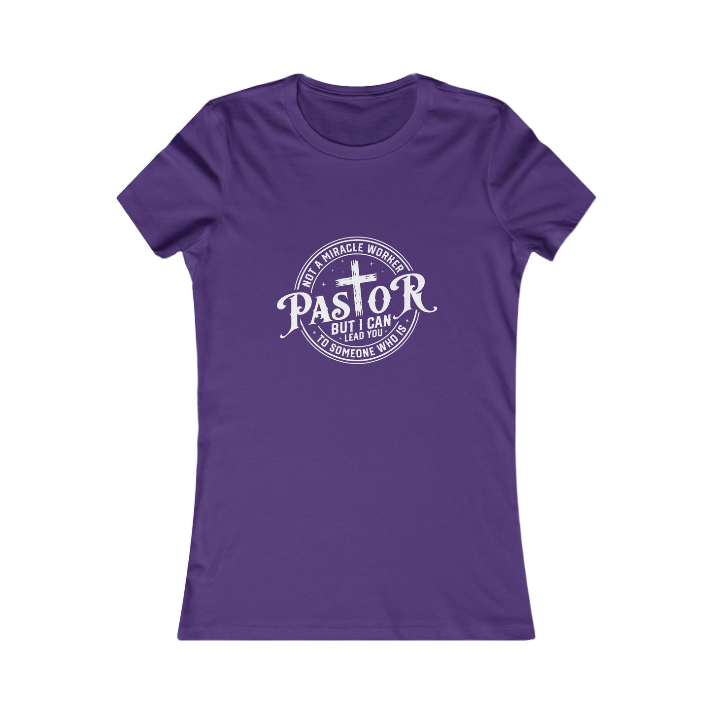 Pastor Women's Fitted Tshirt (White Logo) - Sweet Baby Jeez Teez