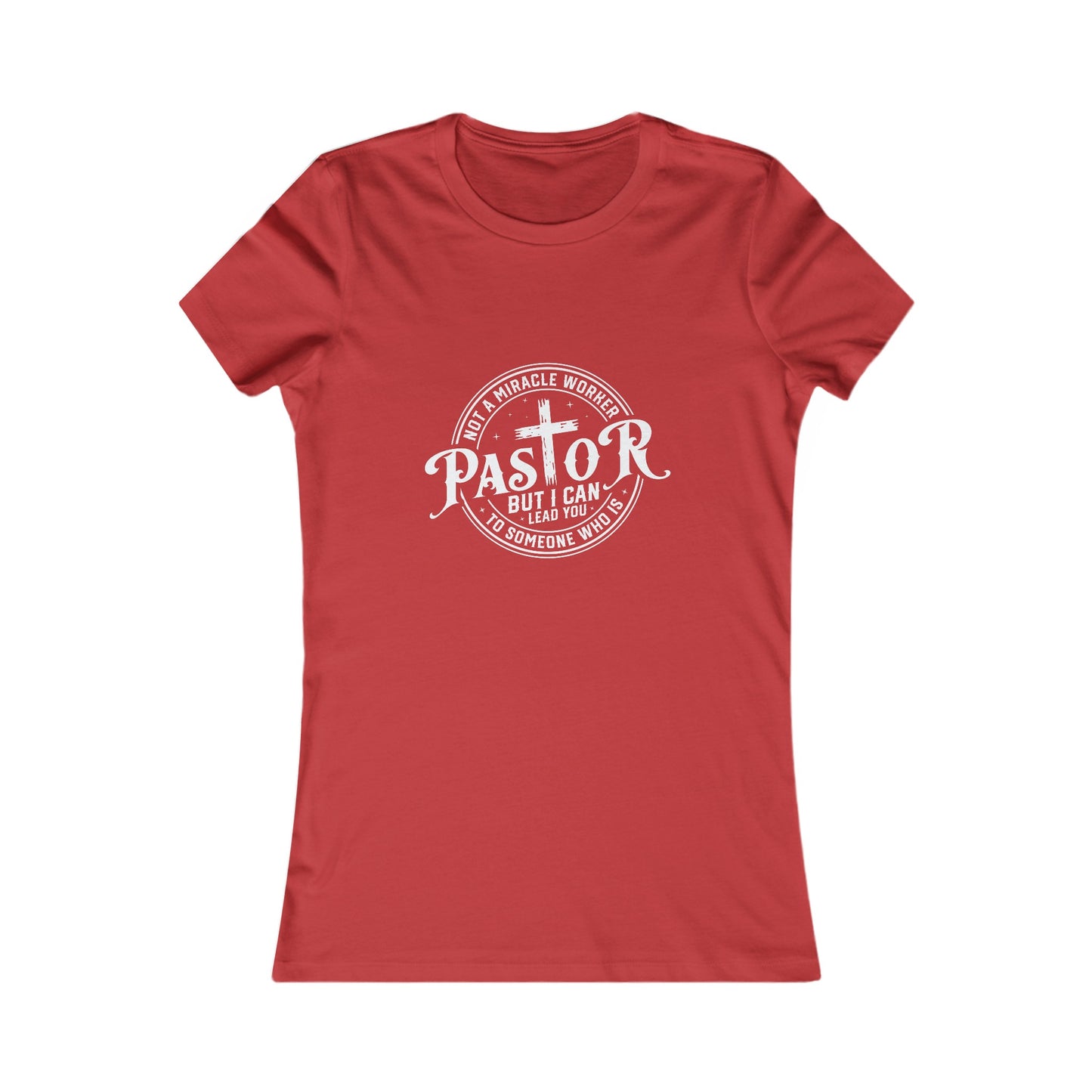 Pastor Women's Fitted Tshirt (White Logo) - Sweet Baby Jeez Teez