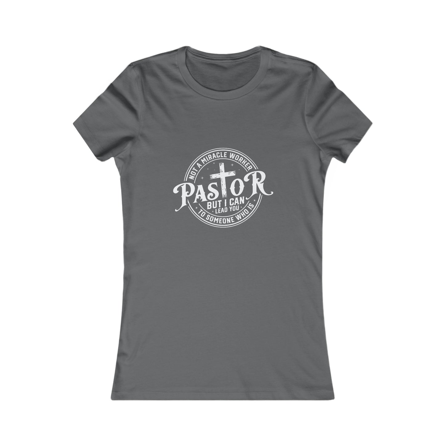 Pastor Women's Fitted Tshirt (White Logo) - Sweet Baby Jeez Teez