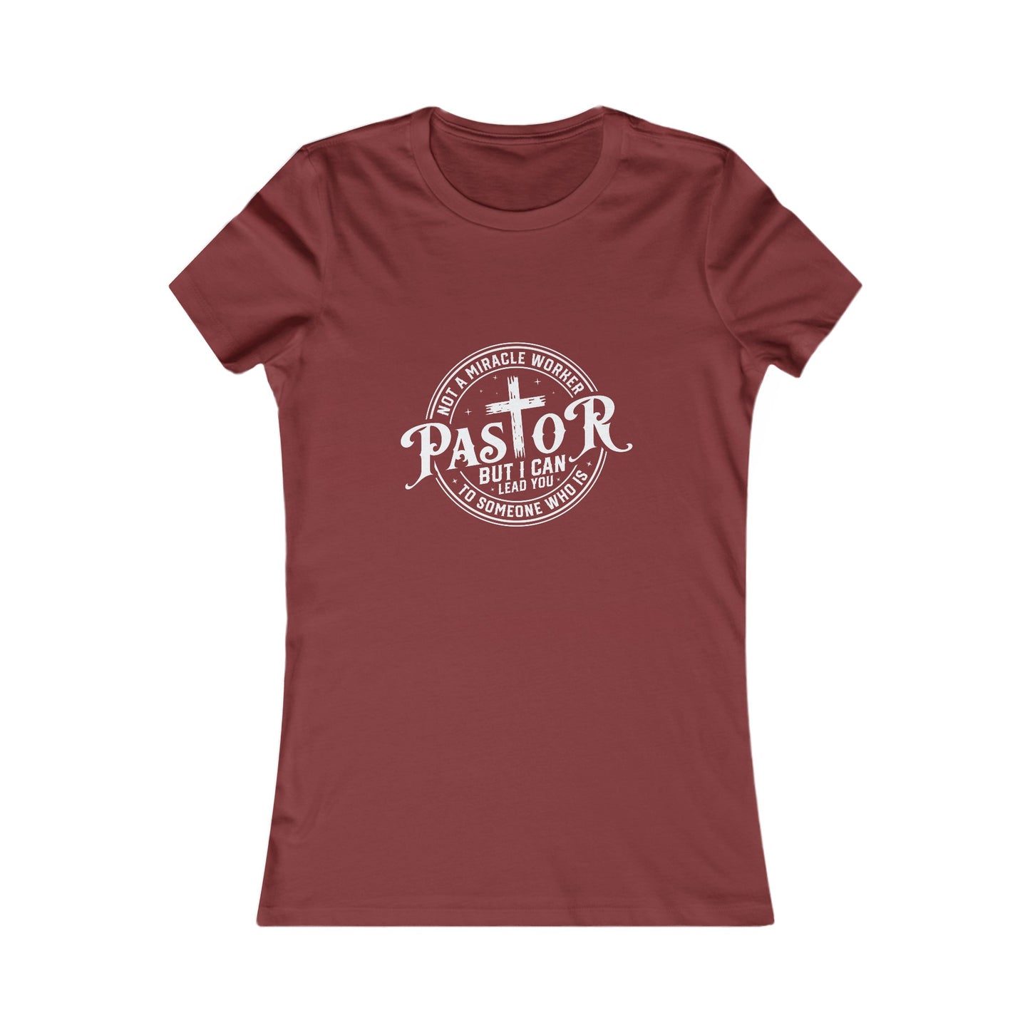 Pastor Women's Fitted Tshirt (White Logo) - Sweet Baby Jeez Teez