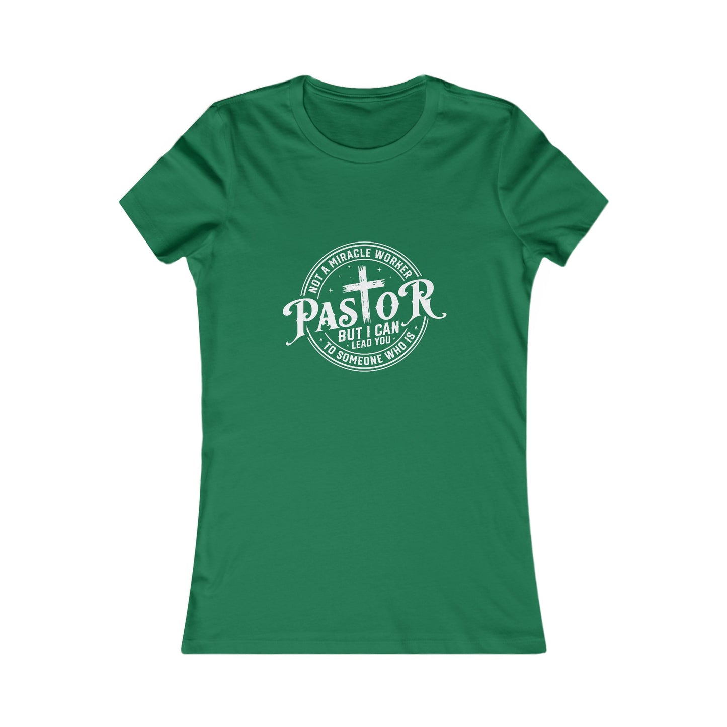 Pastor Women's Fitted Tshirt (White Logo) - Sweet Baby Jeez Teez