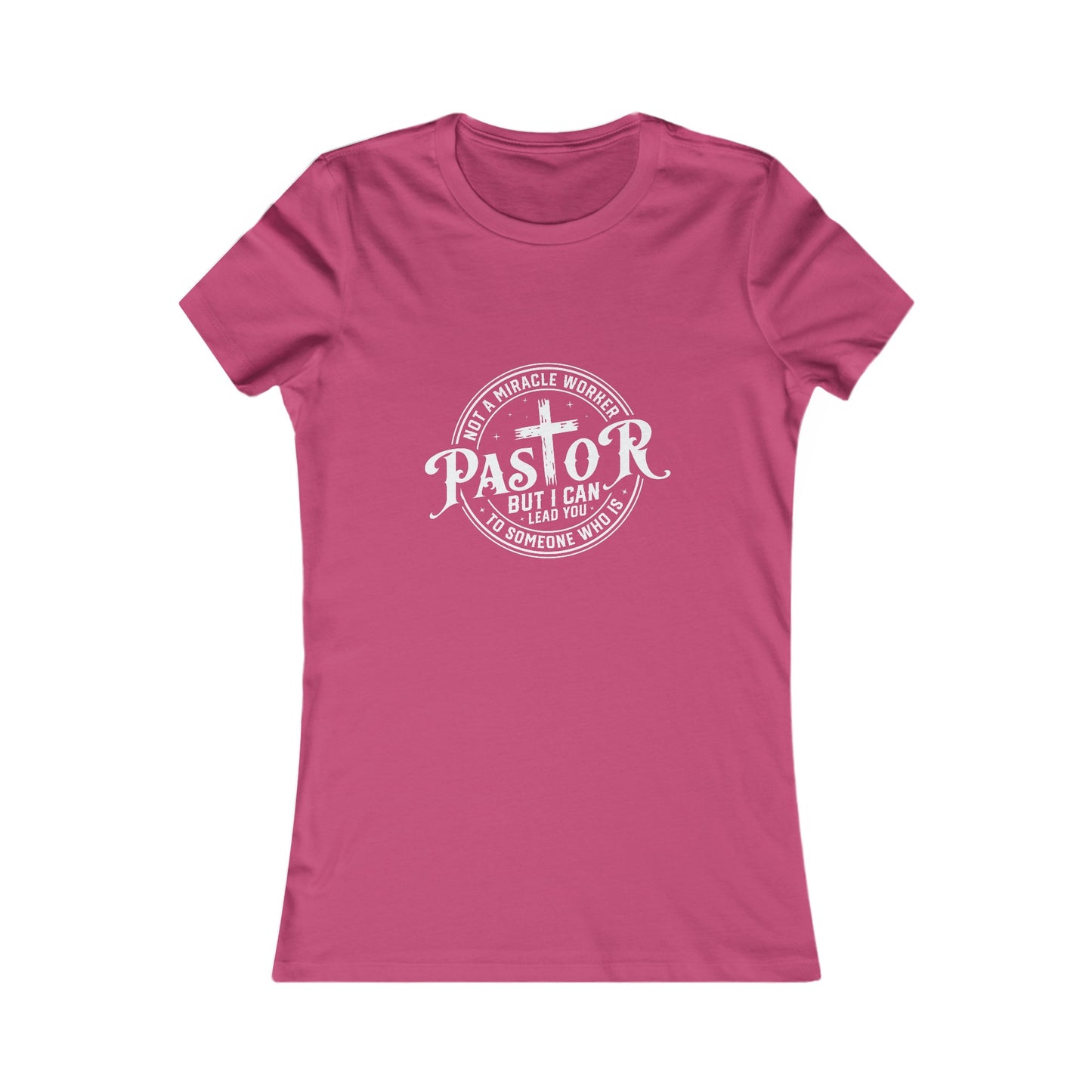 Pastor Women's Fitted Tshirt (White Logo) - Sweet Baby Jeez Teez