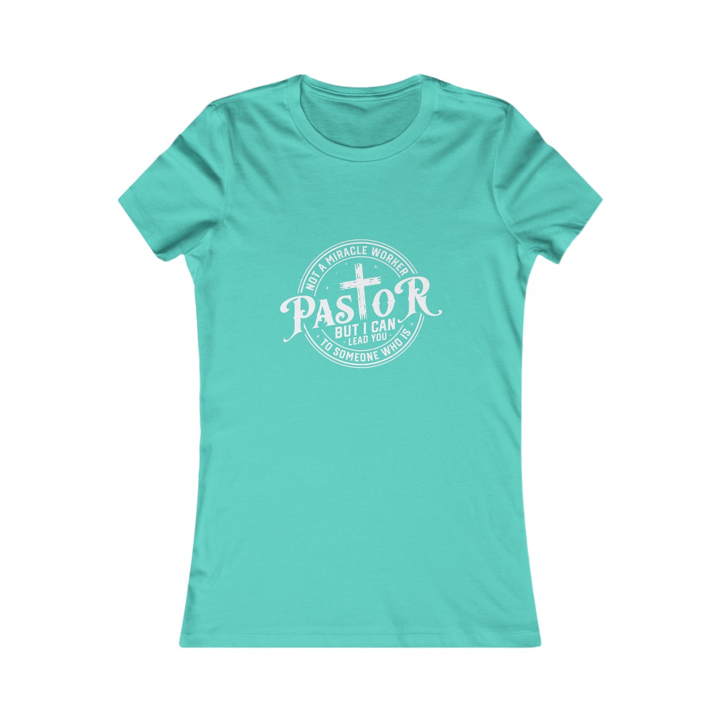Pastor Women's Fitted Tshirt (White Logo) - Sweet Baby Jeez Teez