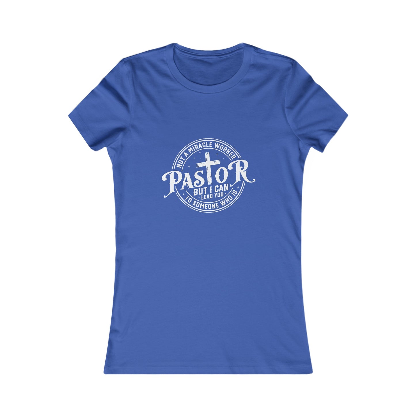Pastor Women's Fitted Tshirt (White Logo) - Sweet Baby Jeez Teez