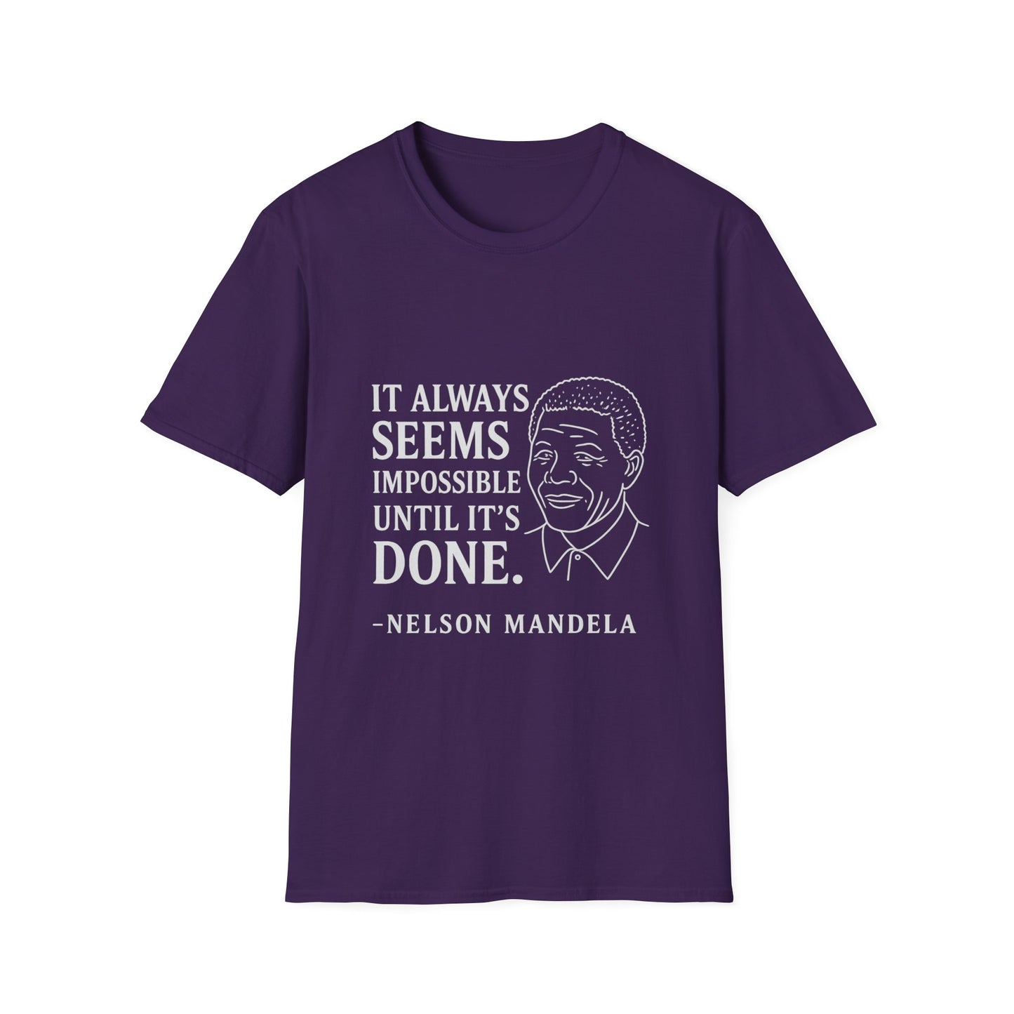 "Seems Impossible" Nelson Mandela Unisex SoftStyle Tshirt (IW Logo)