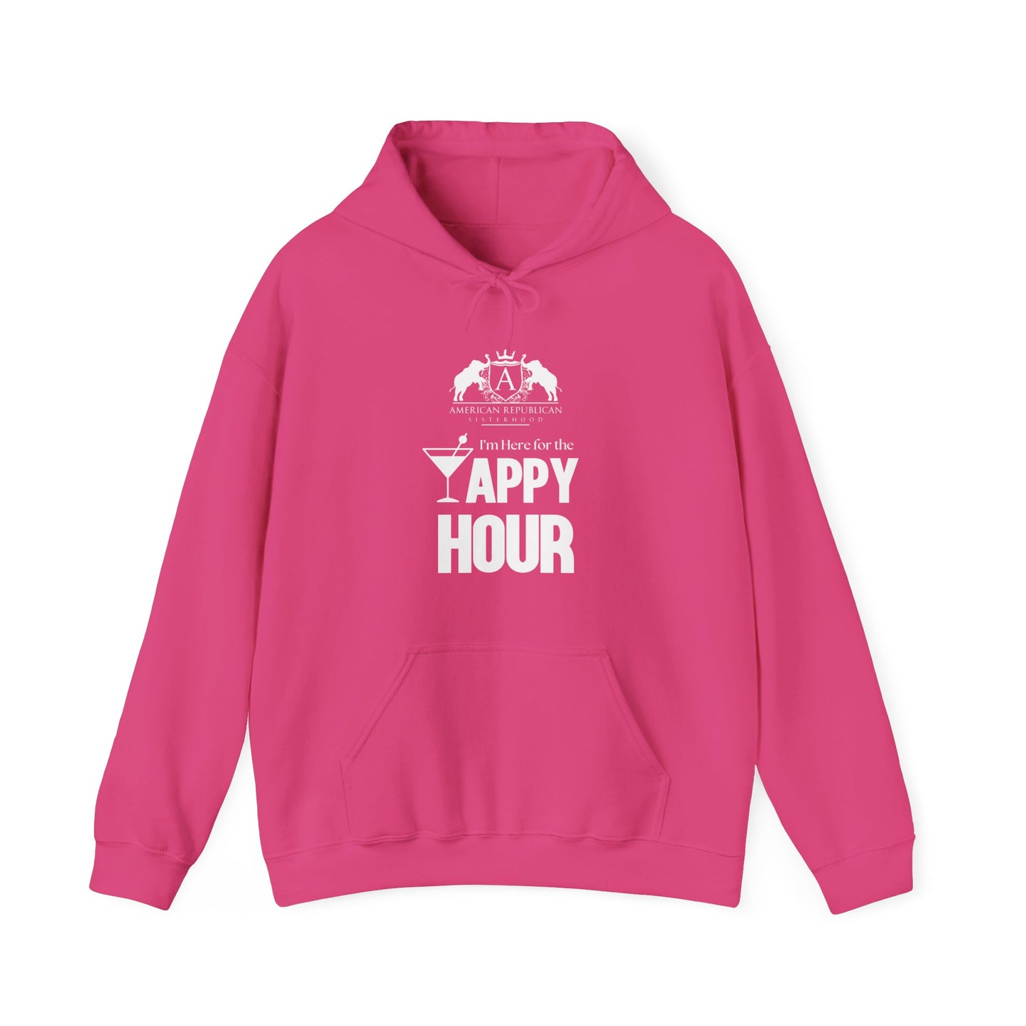 Here for the Yappy Hour Women's Relaxed Hoodie (ARS - White Logo) - Sweet Baby Jeez Teez