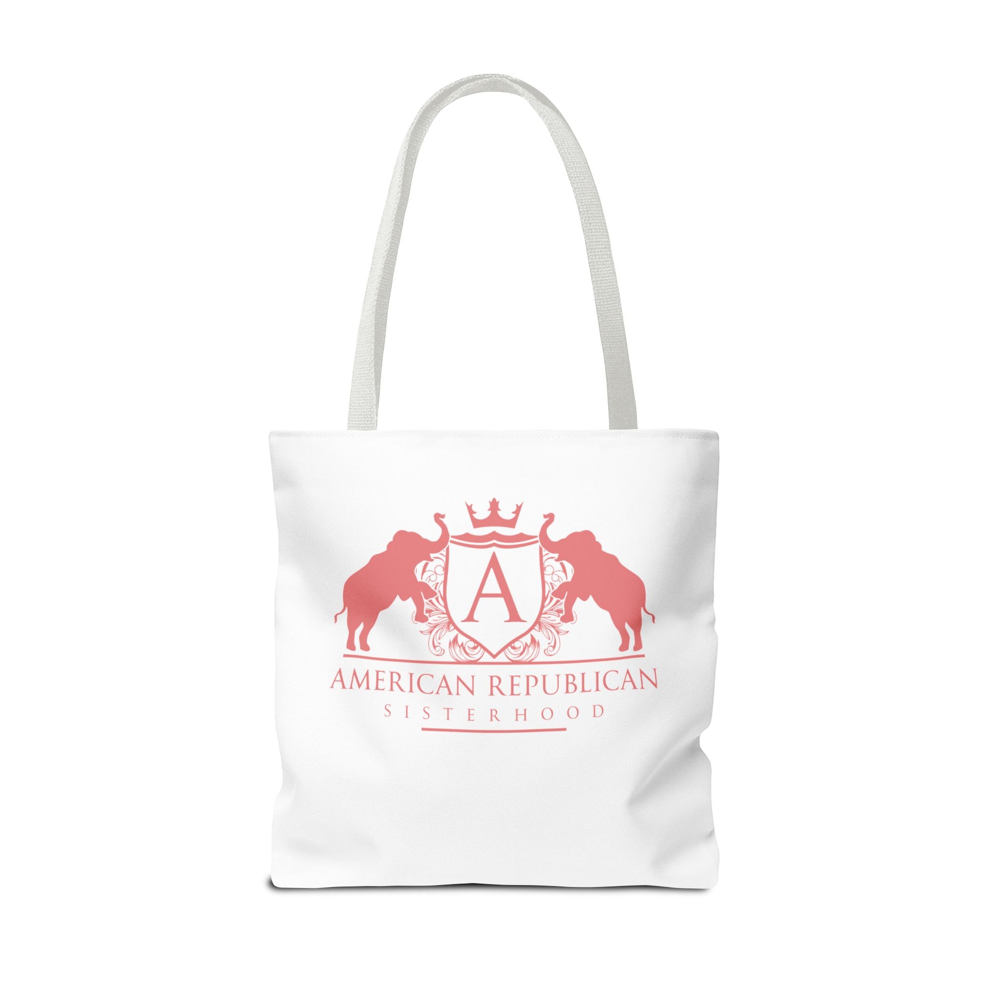 ARS White Tote Bag in 3  Sizes (ARS - Coral Logo) - Sweet Baby Jeez Teez