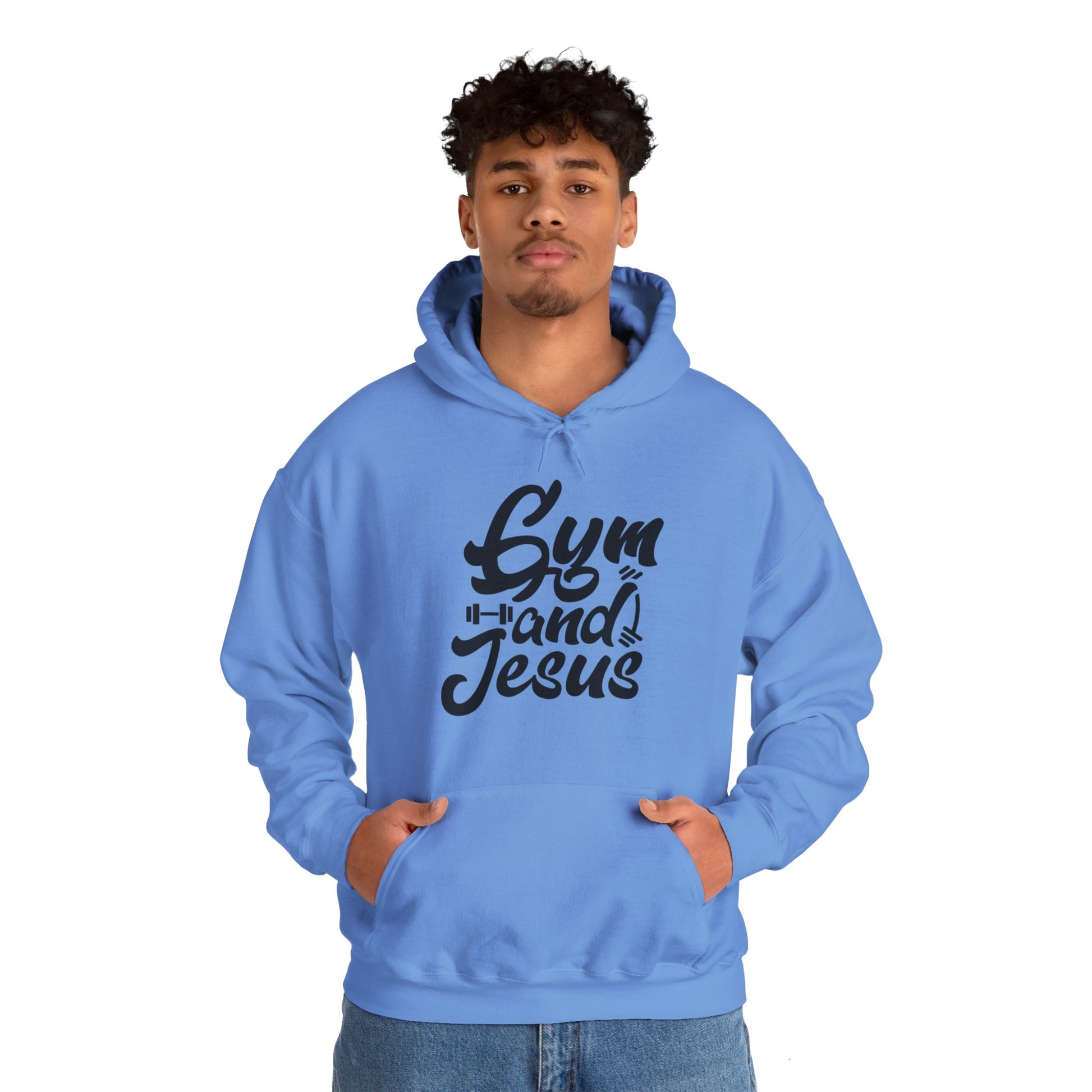 Gym and Jesus Men's Hoodie (Black Logo) - Sweet Baby Jeez Teez