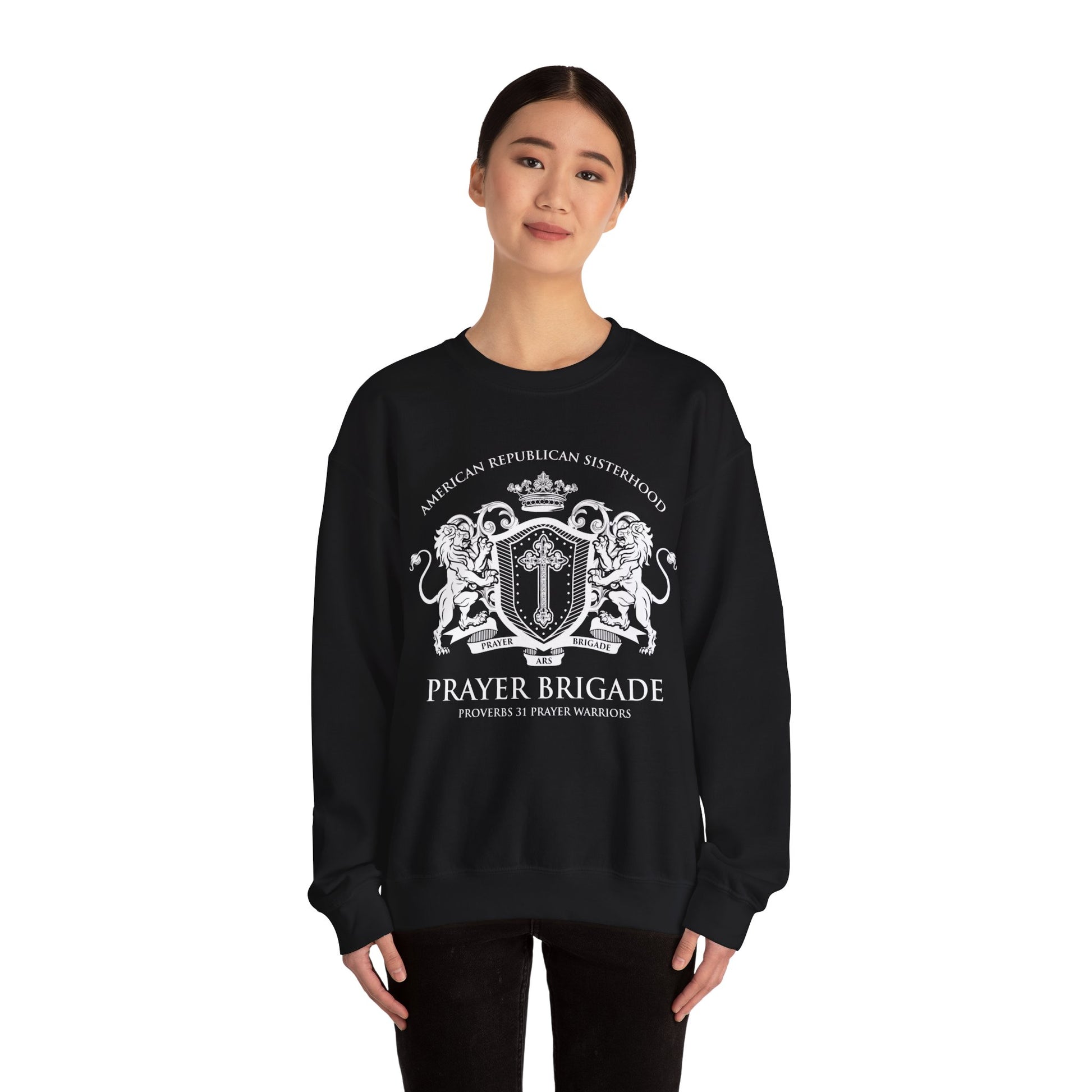 ARS Prayer Brigade UNISEX Sweatshirt (White Logo) - Sweet Baby Jeez Teez
