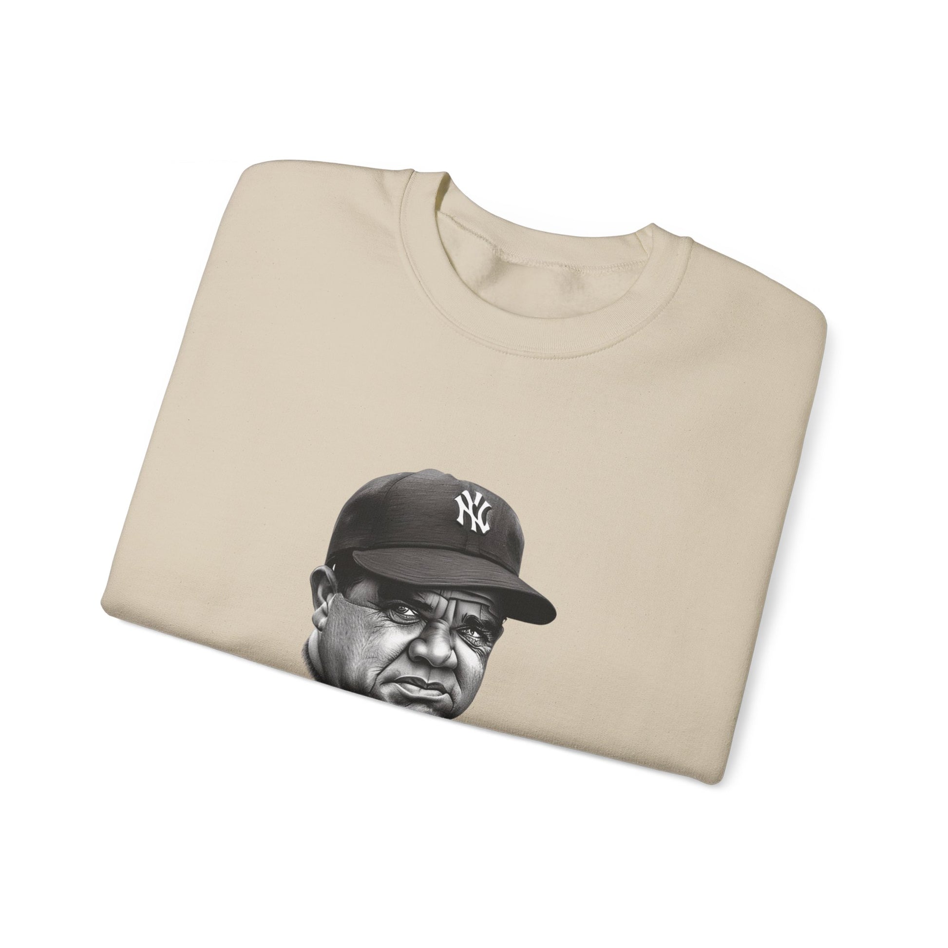 Strike Out Babe Ruth Men's Crewneck Sweatshirt (IW Grayscale Logo) - Sweet Baby Jeez Teez