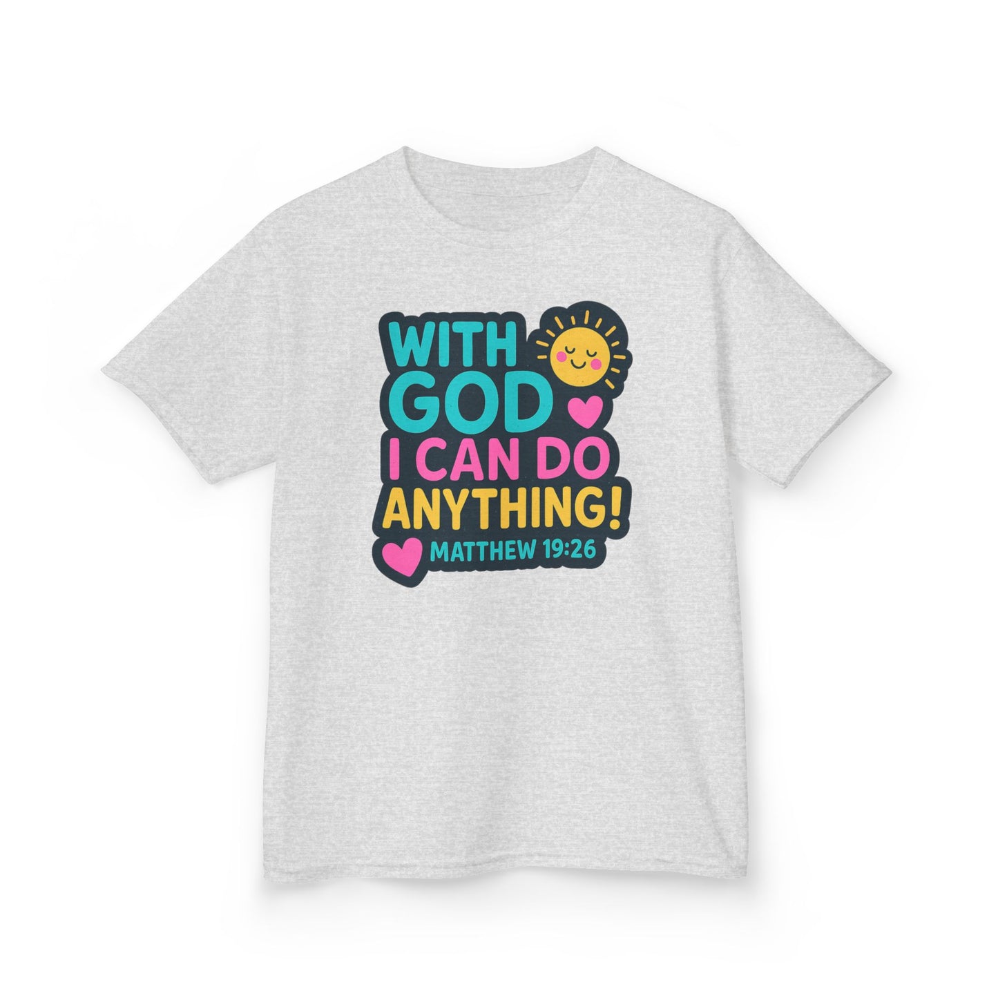 "With God I Can Do Anything!" Bible Verse Girls Soft Tshirt