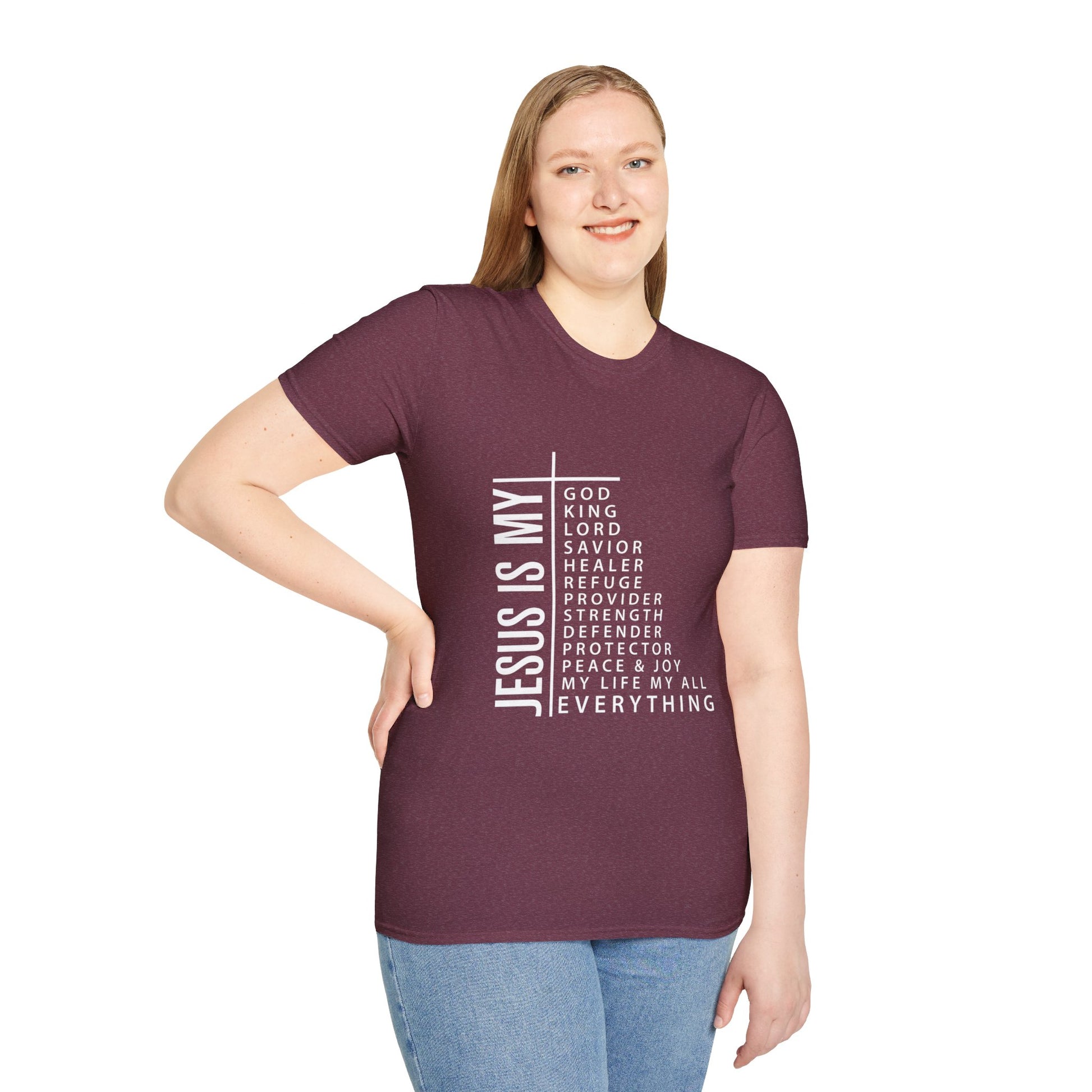 Jesus is My Women's Relaxed/Plus Tshirt (White Logo) - Sweet Baby Jeez Teez