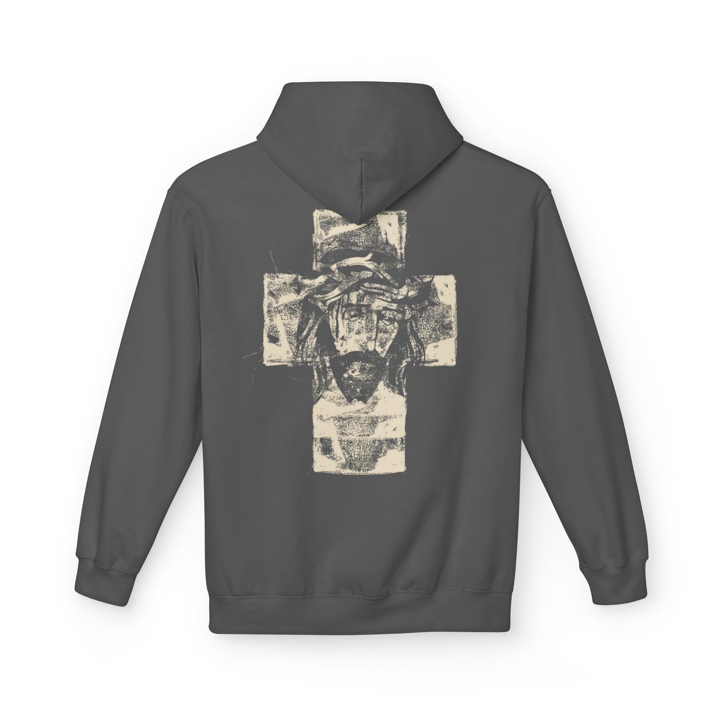 Christ Portrait on Cross Modern Logo Men's Hoodie - Sweet Baby Jeez Teez