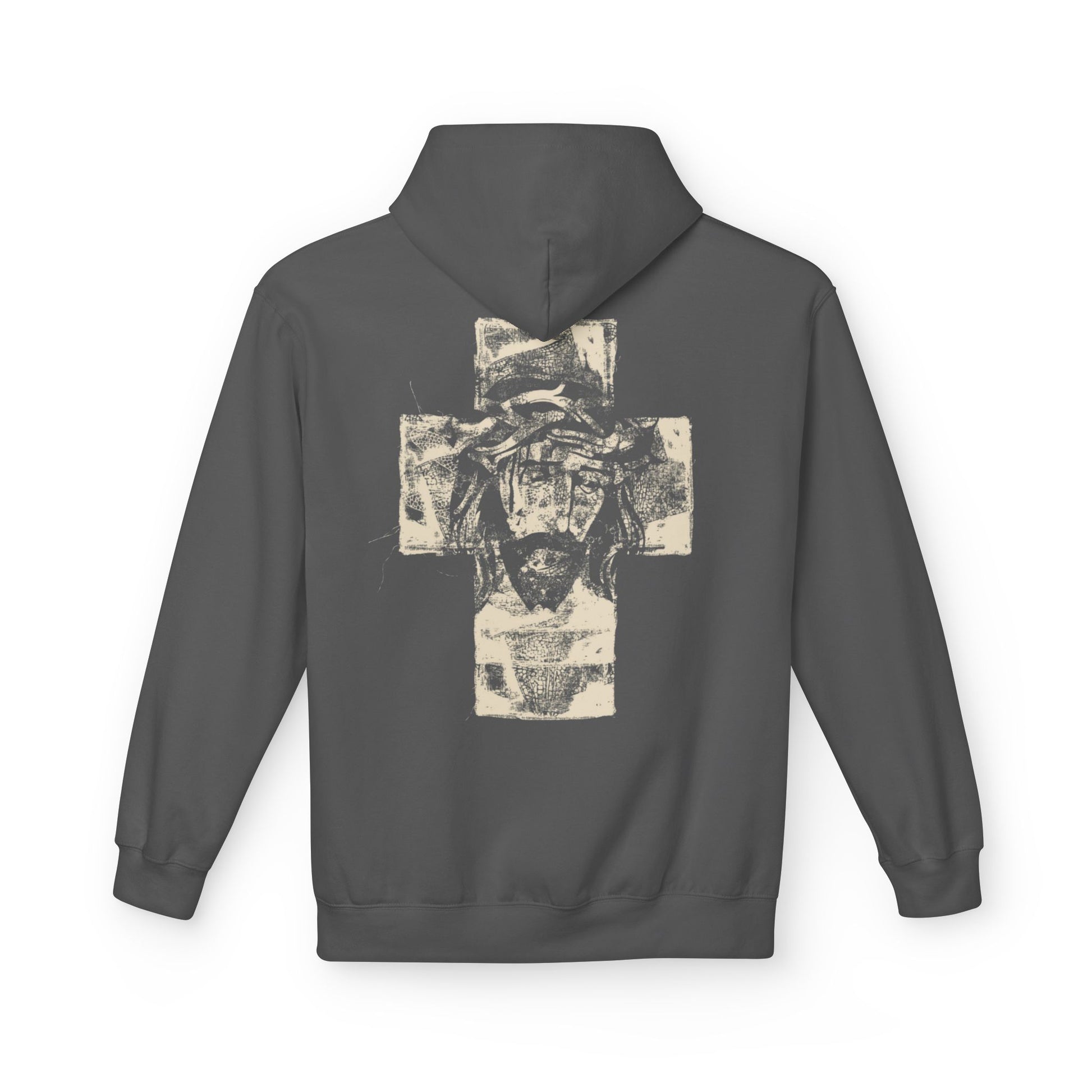 Christ Portrait on Cross Modern Logo Men's Hoodie - Sweet Baby Jeez Teez