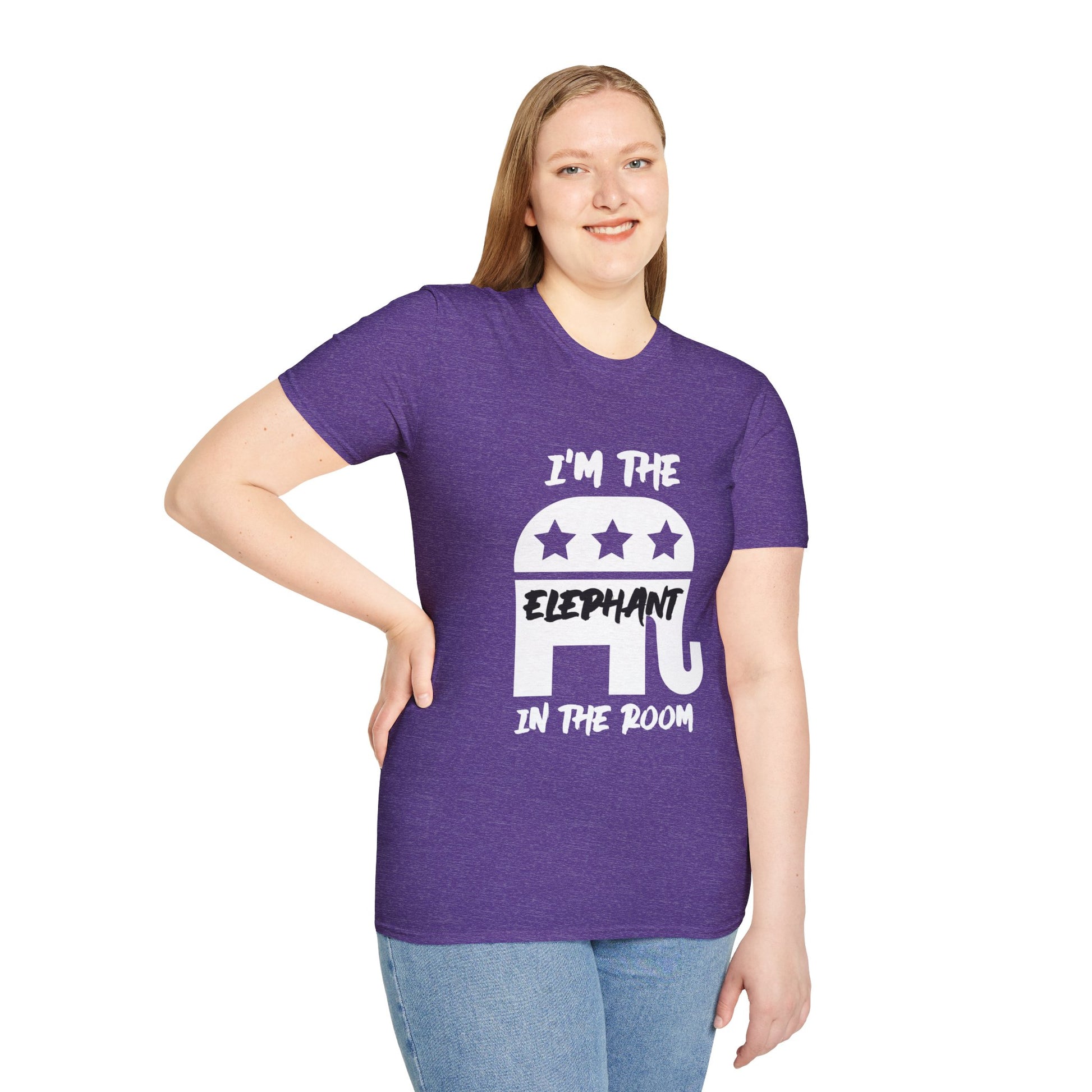 Elephant Women's Relaxed/Plus Tshirt (White/Black Logo) - Sweet Baby Jeez Teez