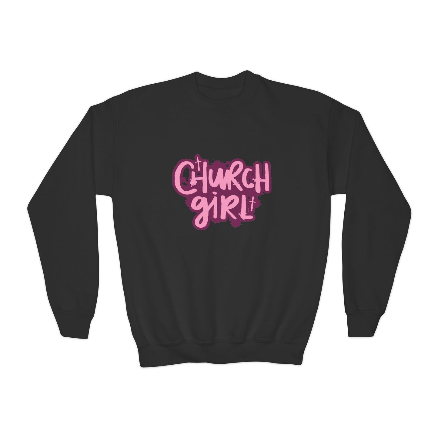Church Girl Girl's Sweatshirt (Pinks Logo) - Sweet Baby Jeez Teez