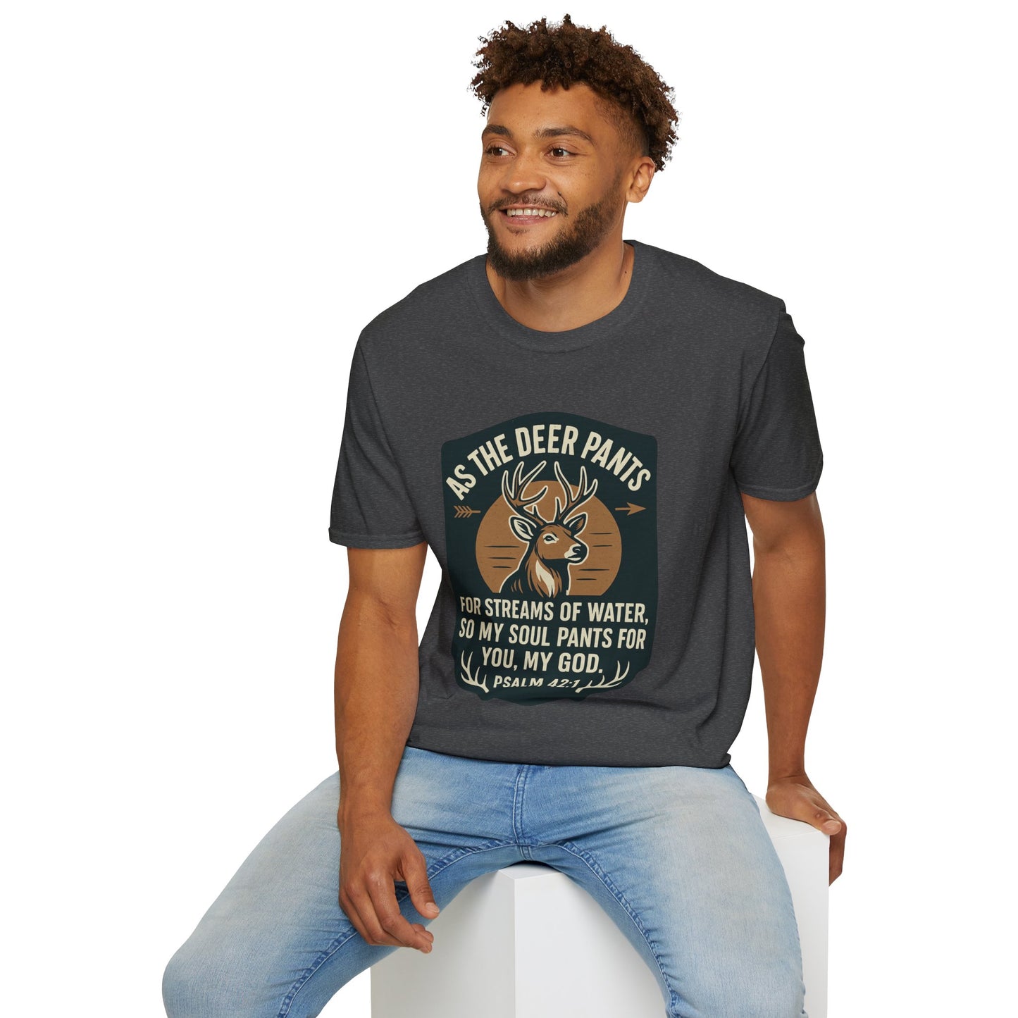 Psalm 42:1 "As The Deer" Bible Verse Softstyle Tshirt