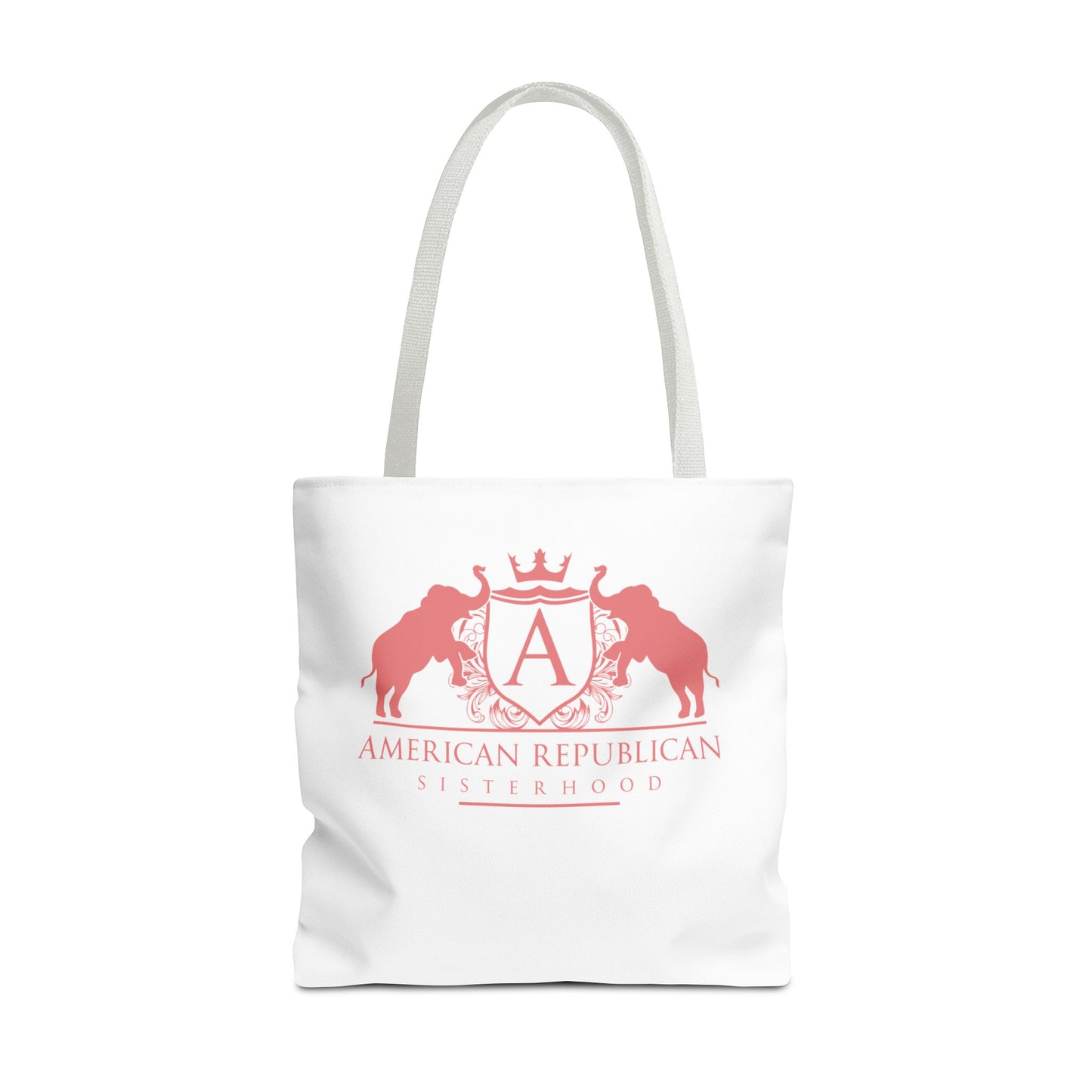 ARS White Tote Bag in 3  Sizes (ARS - Coral Logo) - Sweet Baby Jeez Teez