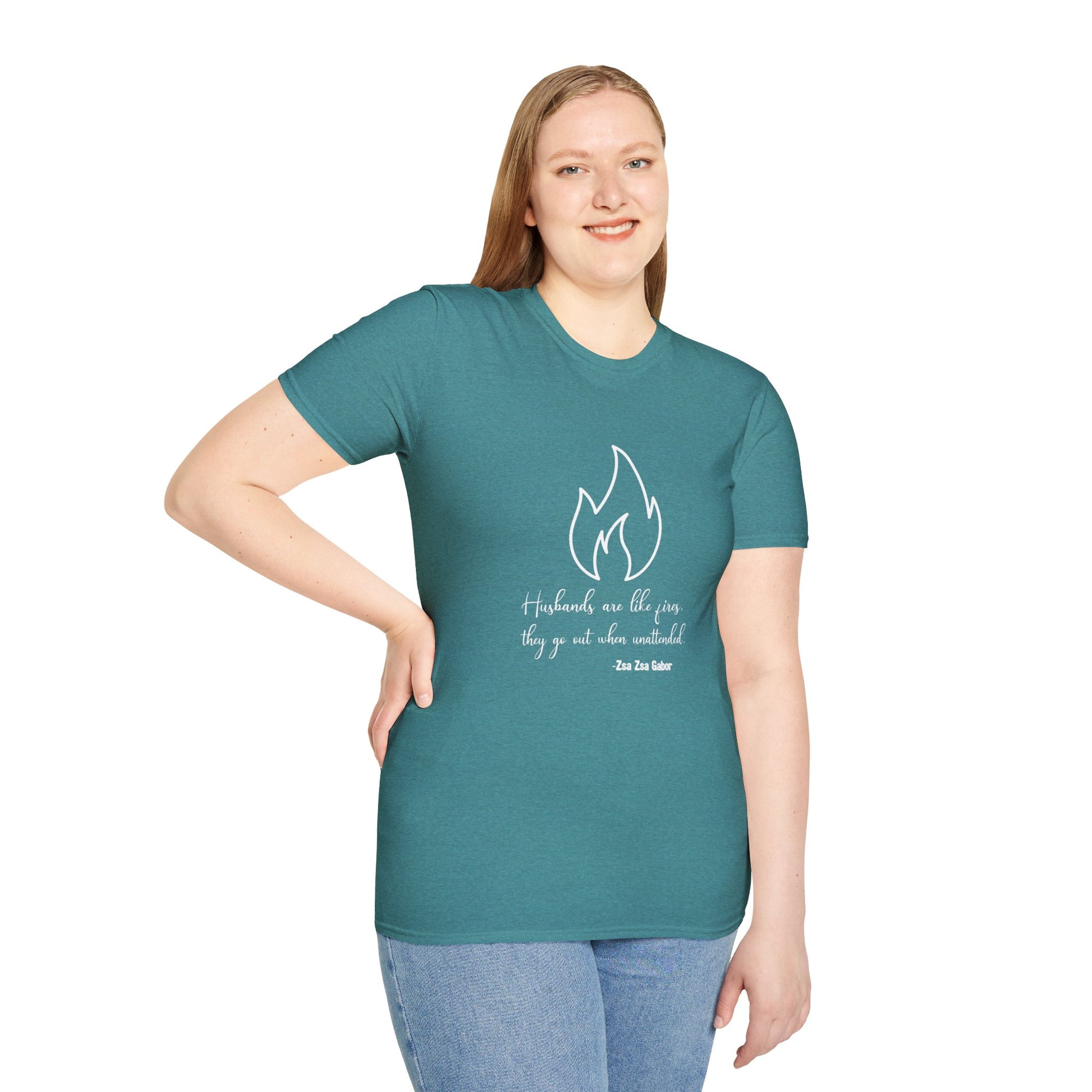 Fires Women's Relaxed/Plus Tshirt (IM - White Logo) - Sweet Baby Jeez Teez