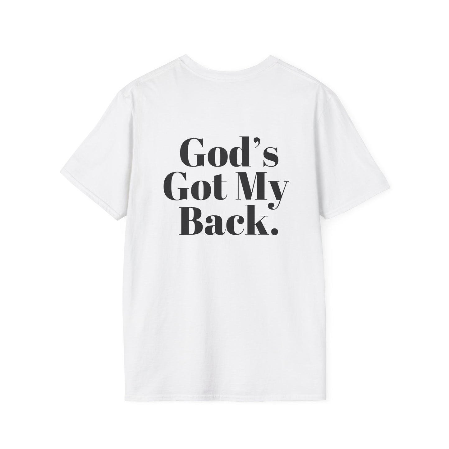 God's Got My Back Men's Tshirt (Black Logo) - Sweet Baby Jeez Teez