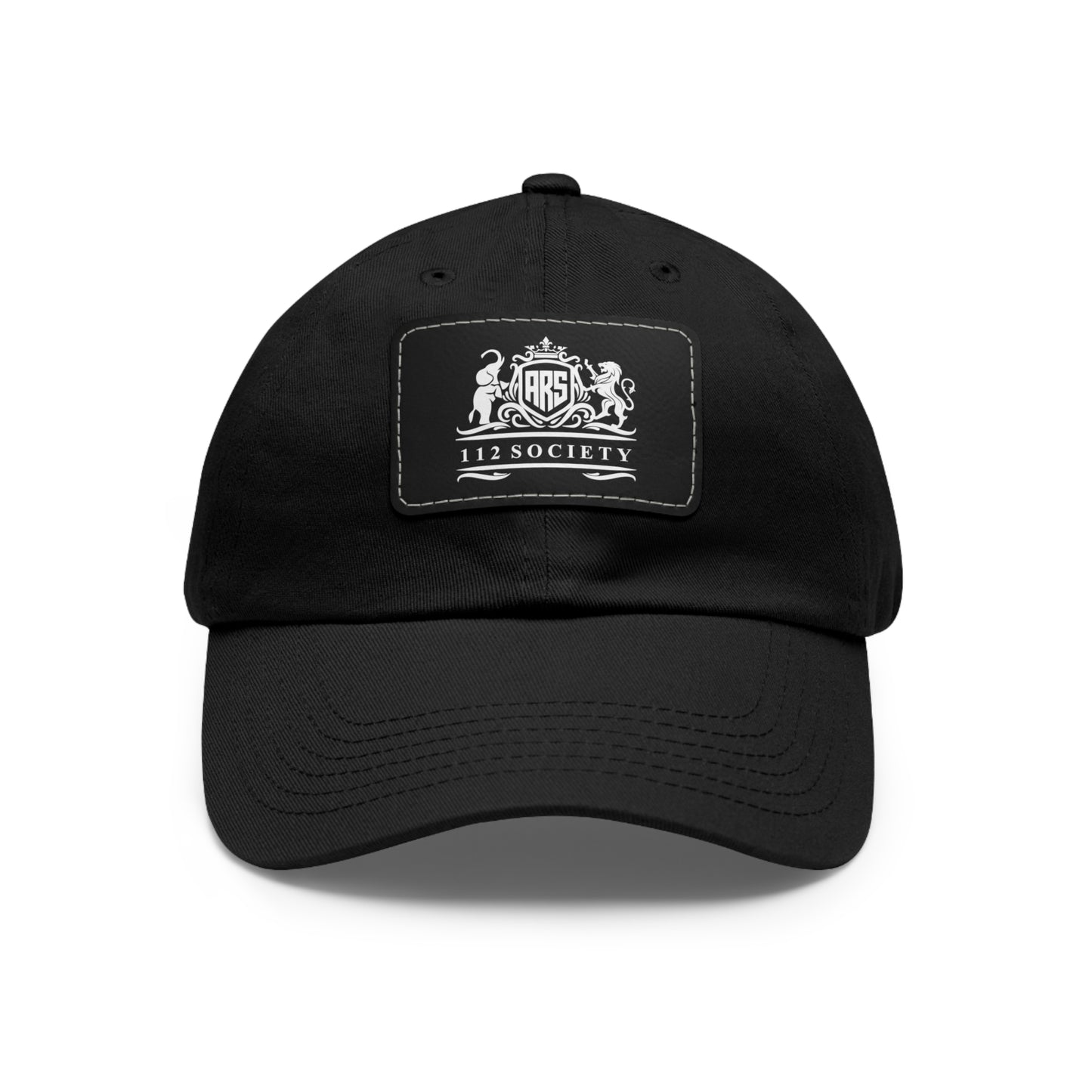 ARS 112 Society Men's Dad Hat with Leather Patch (White Logo) - Sweet Baby Jeez Teez