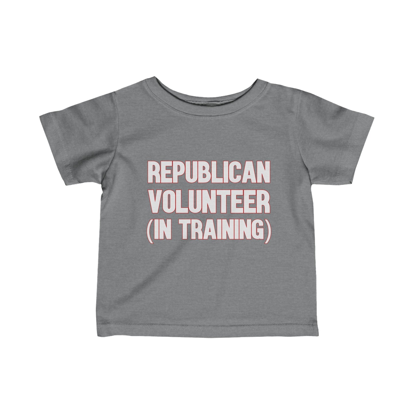 Republican Volunteer in Training Toddler Tshirt (White/Red Logo) - Sweet Baby Jeez Teez