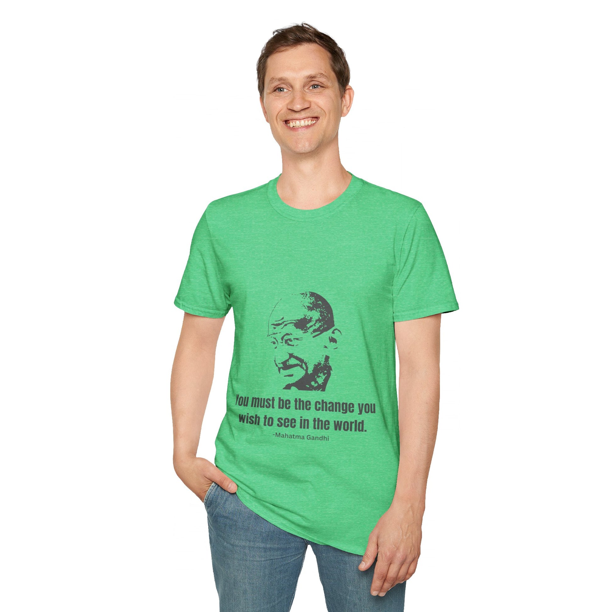 Be the Change Men's Tshirt (IW Gray Logo) - Sweet Baby Jeez Teez