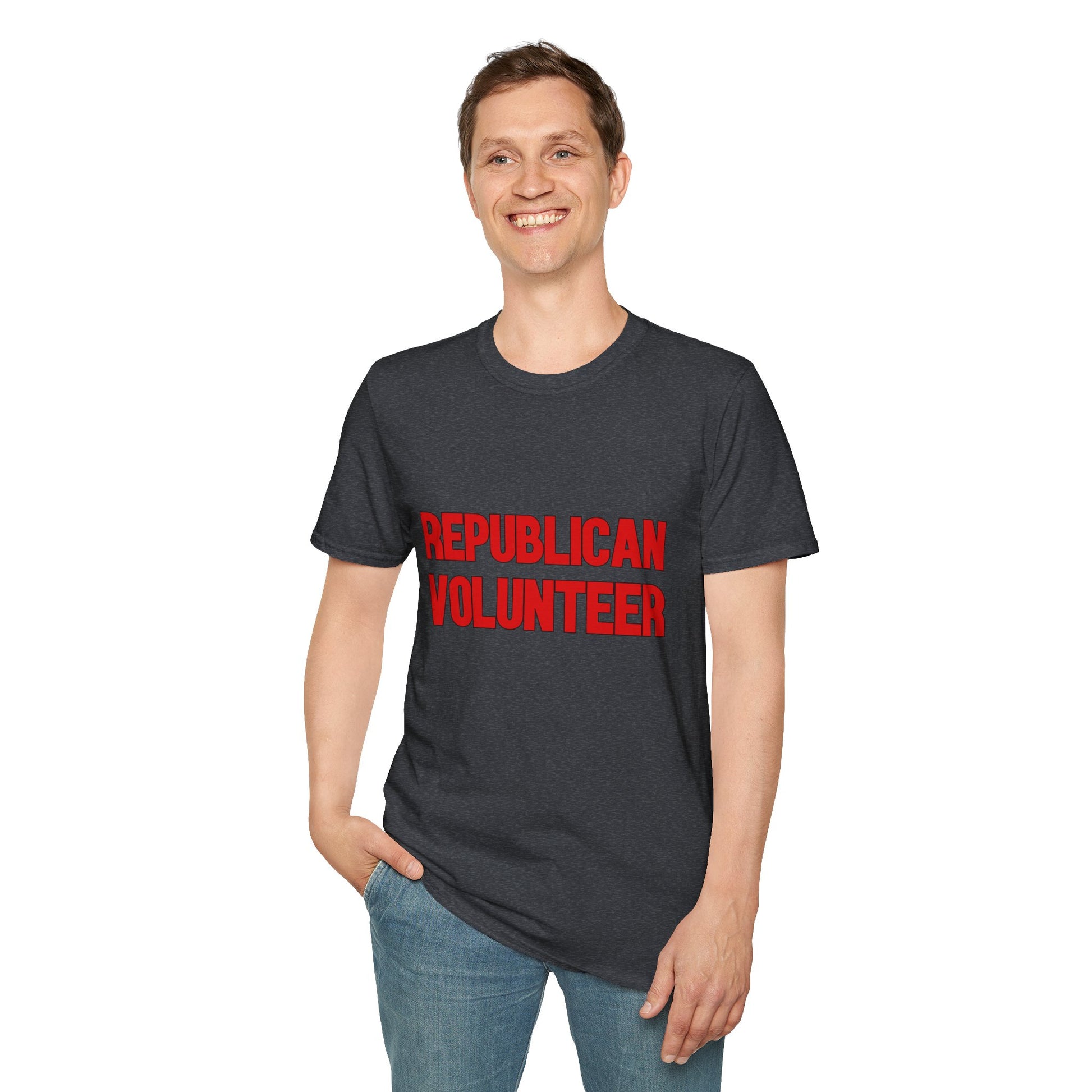 Republican Volunteer Unisex Tshirt (Red Logo) - Sweet Baby Jeez Teez