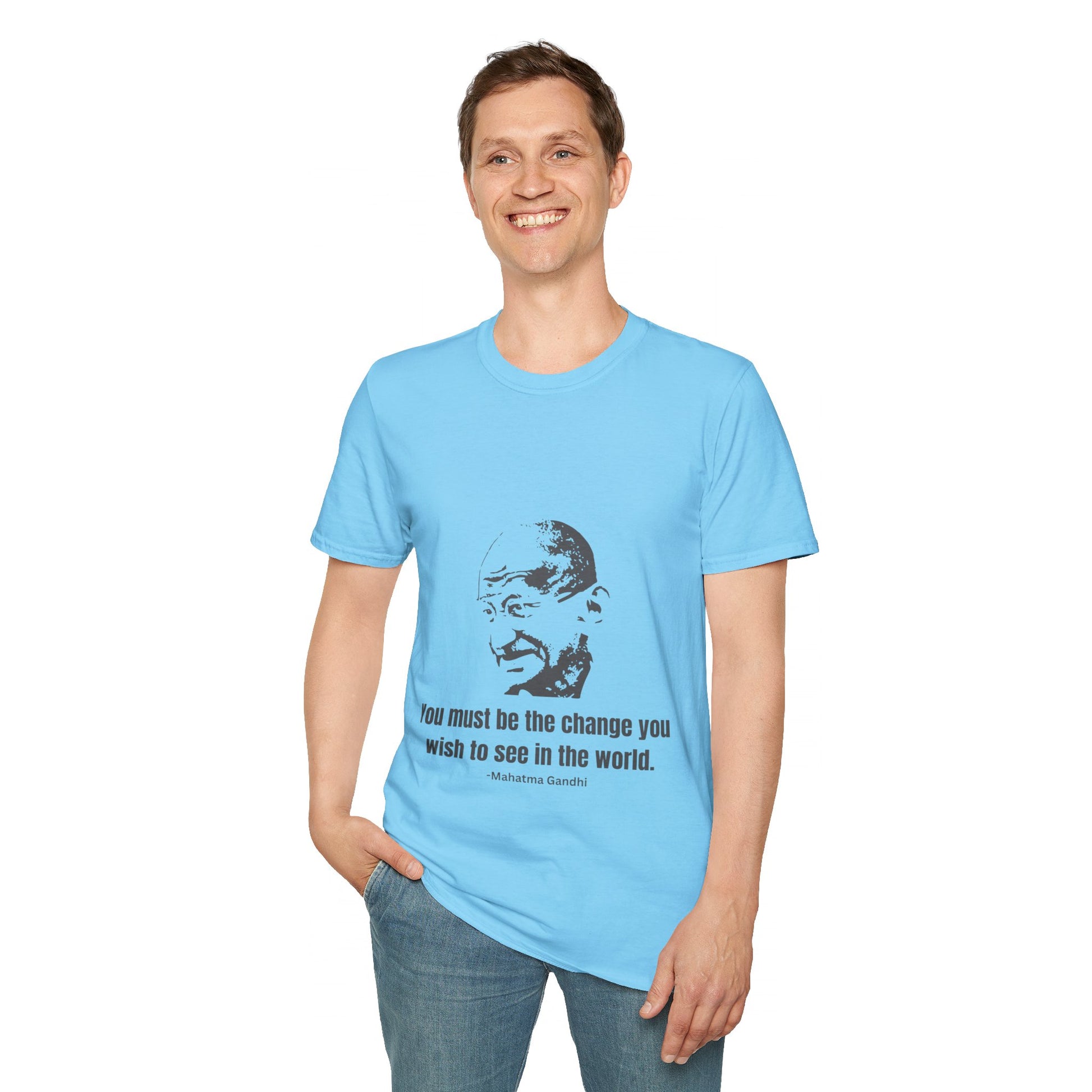 Be the Change Men's Tshirt (IW Gray Logo) - Sweet Baby Jeez Teez