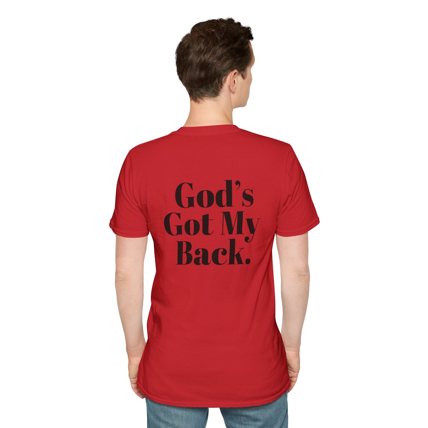 God's Got My Back Men's Tshirt (Black Logo) - Sweet Baby Jeez Teez