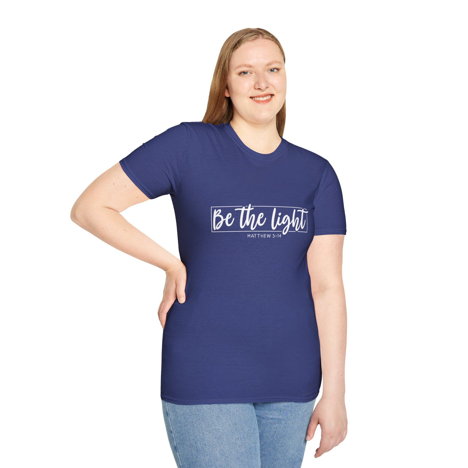 Be the Light Womens Relaxed/Plus Tshirt (White Logo) - Sweet Baby Jeez Teez